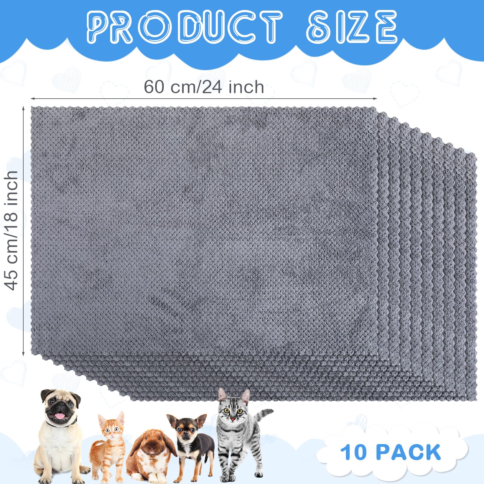 Vitalcozy 10 Pcs Guinea Pig Pee Pads Mats For Cage Rat Bedding Blanket For Guinea Pigs Controlling Absorbent Waterproof Pee Pads