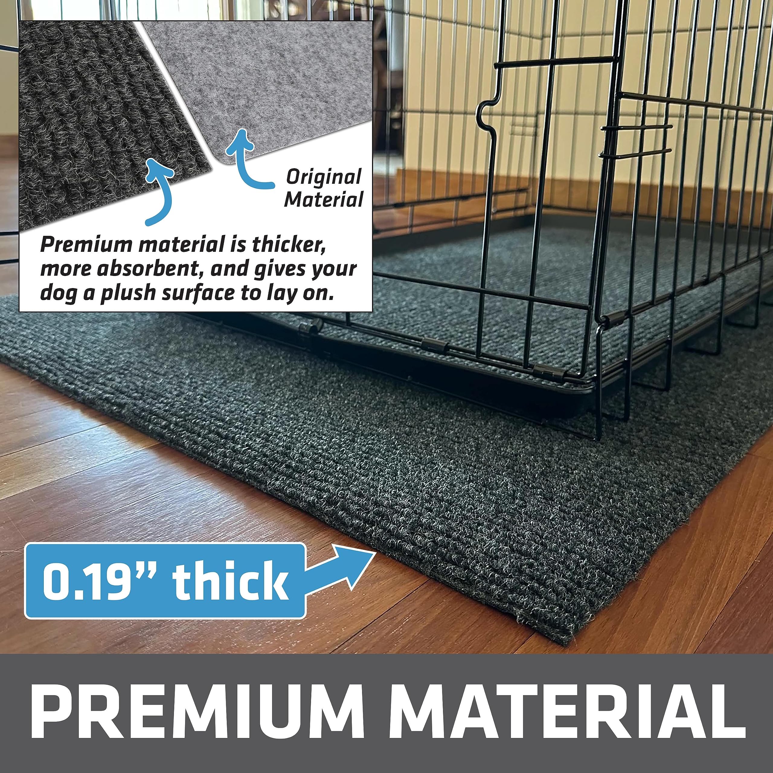 Drymate Premium Dog Crate Mat Liner, Absorbent, Waterproof, Non-Slip, Washable Puppy Pee Pad For Kennel Training - Use Under Pet