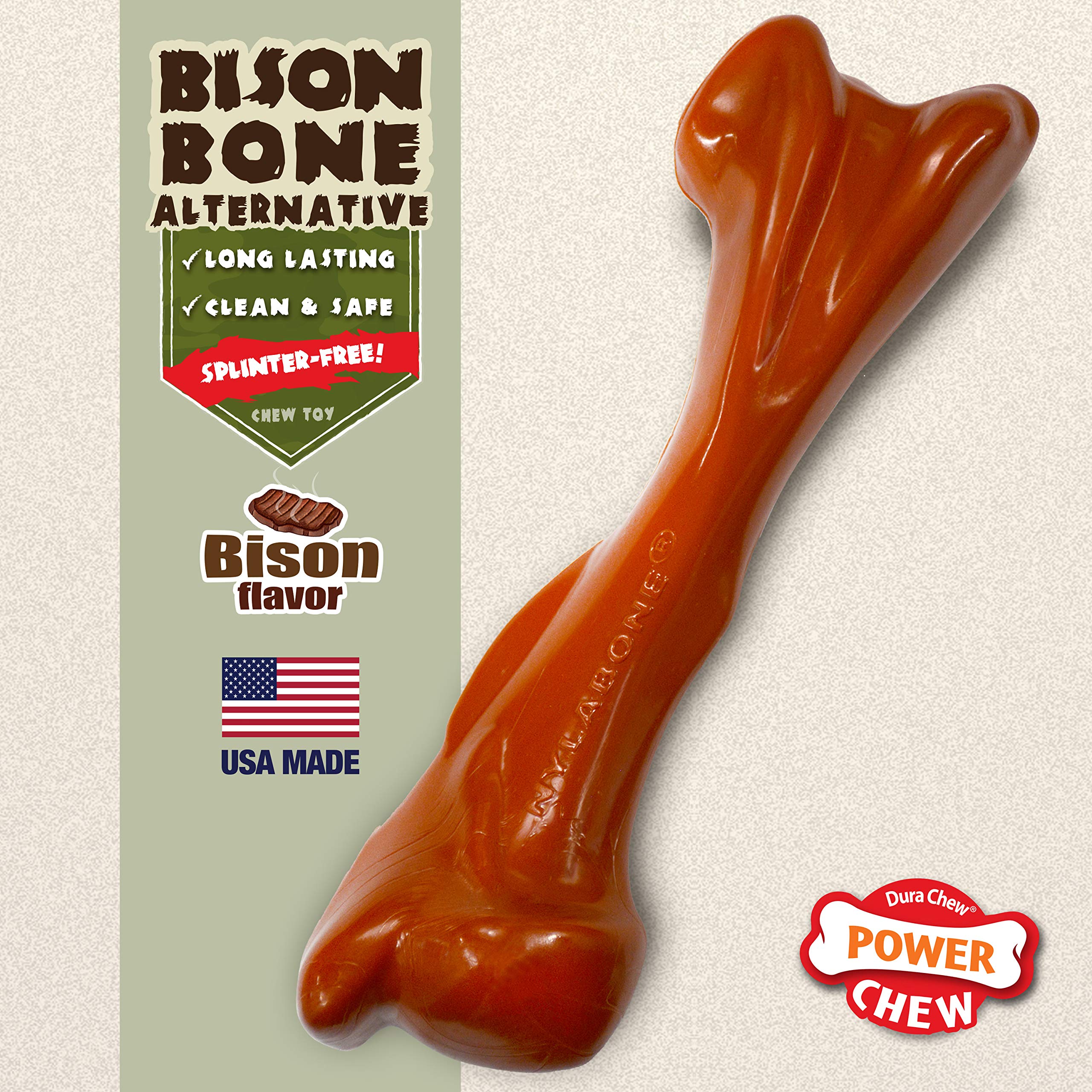 Nylabone Power Chew Bison Bone Alternative Nylon Chew Toy Bison Bison Large/Giant (1 Count)