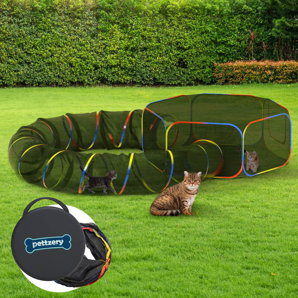 Outdoor Cat Enclosure - Portable Catio Playground For Cat Run, Kitty And Small Animals - Tent & Tunnels For Outside And Indoor P