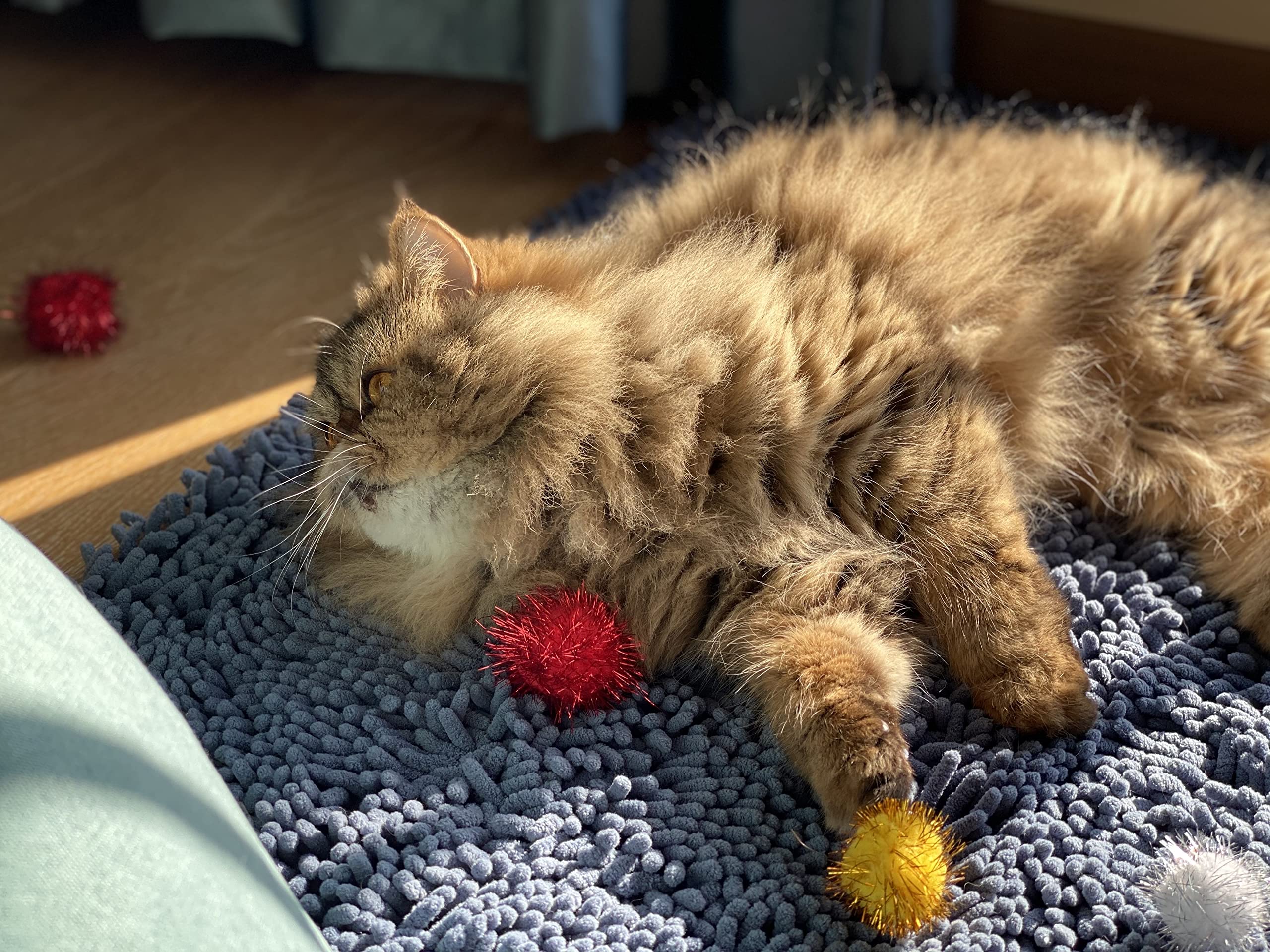 Rimobul 100Pcs 1.5 Inch Cat Toy Balls Extra Large Sparkly Cat'S Favorite Chase Glitter Ball Toy Sparkle Pom Pom Balls