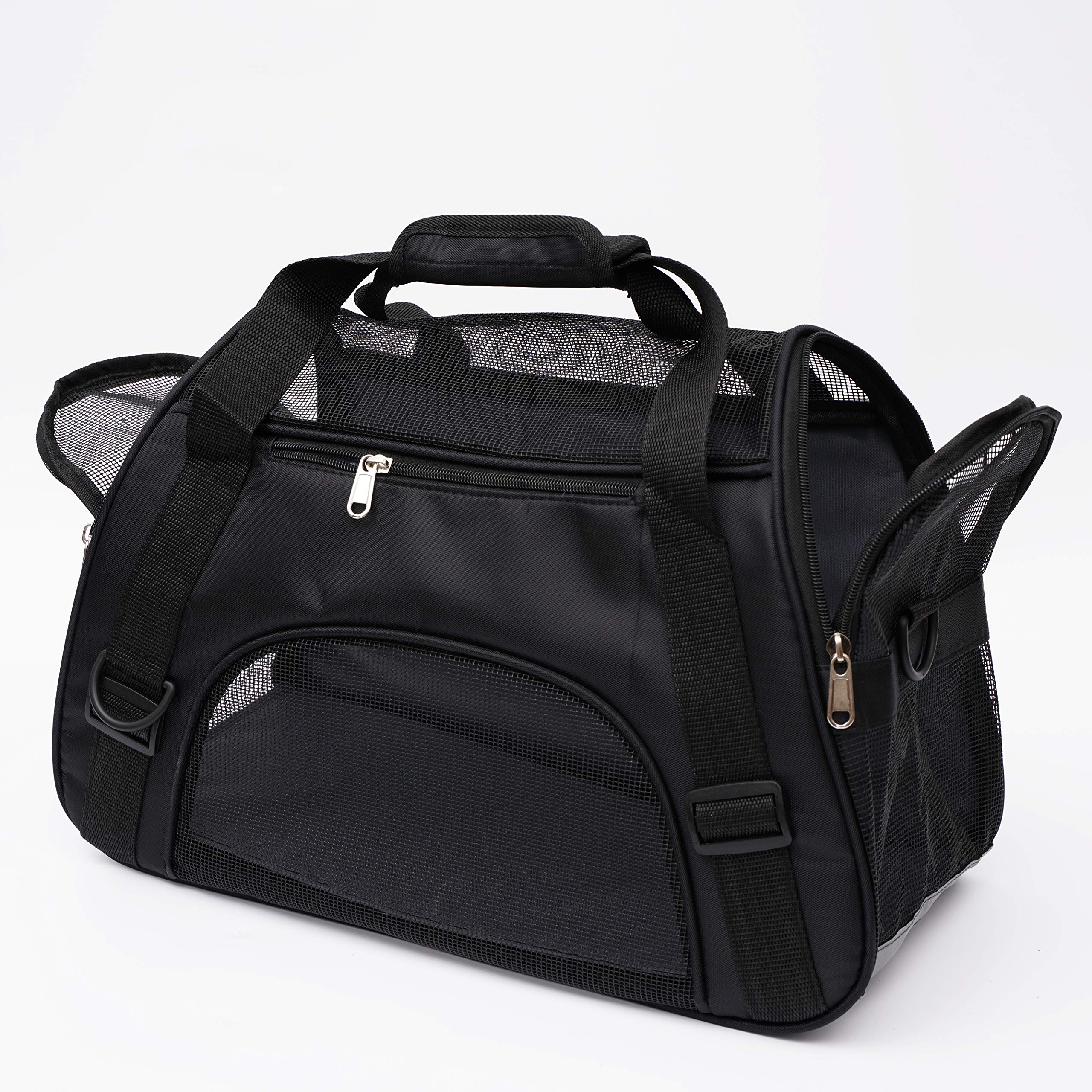 Muchl Pet Carrier Soft-Sided Carriers For Cat Carriers Dog Carrier For Small Medium Cats Dogs Puppies Pet Carrier Airline Approved Up To 15 Lbs Cat Dog Pet Travel Carrier (Small, Black)