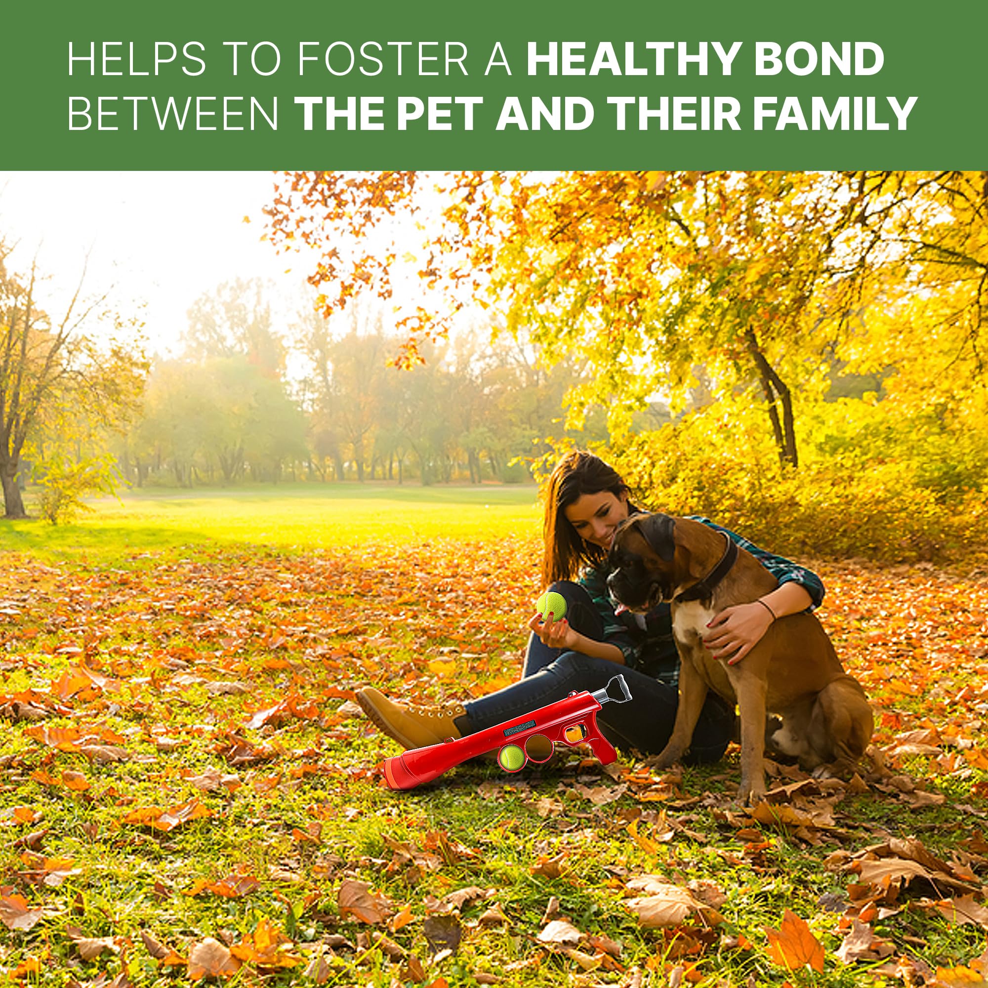 Spot Launch & Fetch Tennis Ball Launcher Dog Toy | Interactive Dog Fetch Toy Launches Up To 65 Feet | Hands-Free Pickup | Includes 2 Tennis Balls & Removable Shoulder Strap | 24'