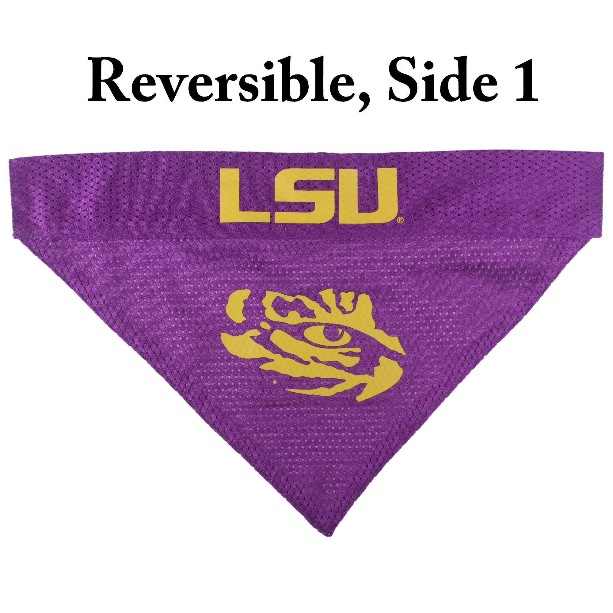 Pets First Collegiate Pet Accessories, Reversible Bandana, Lsu Tigers, Small/Medium