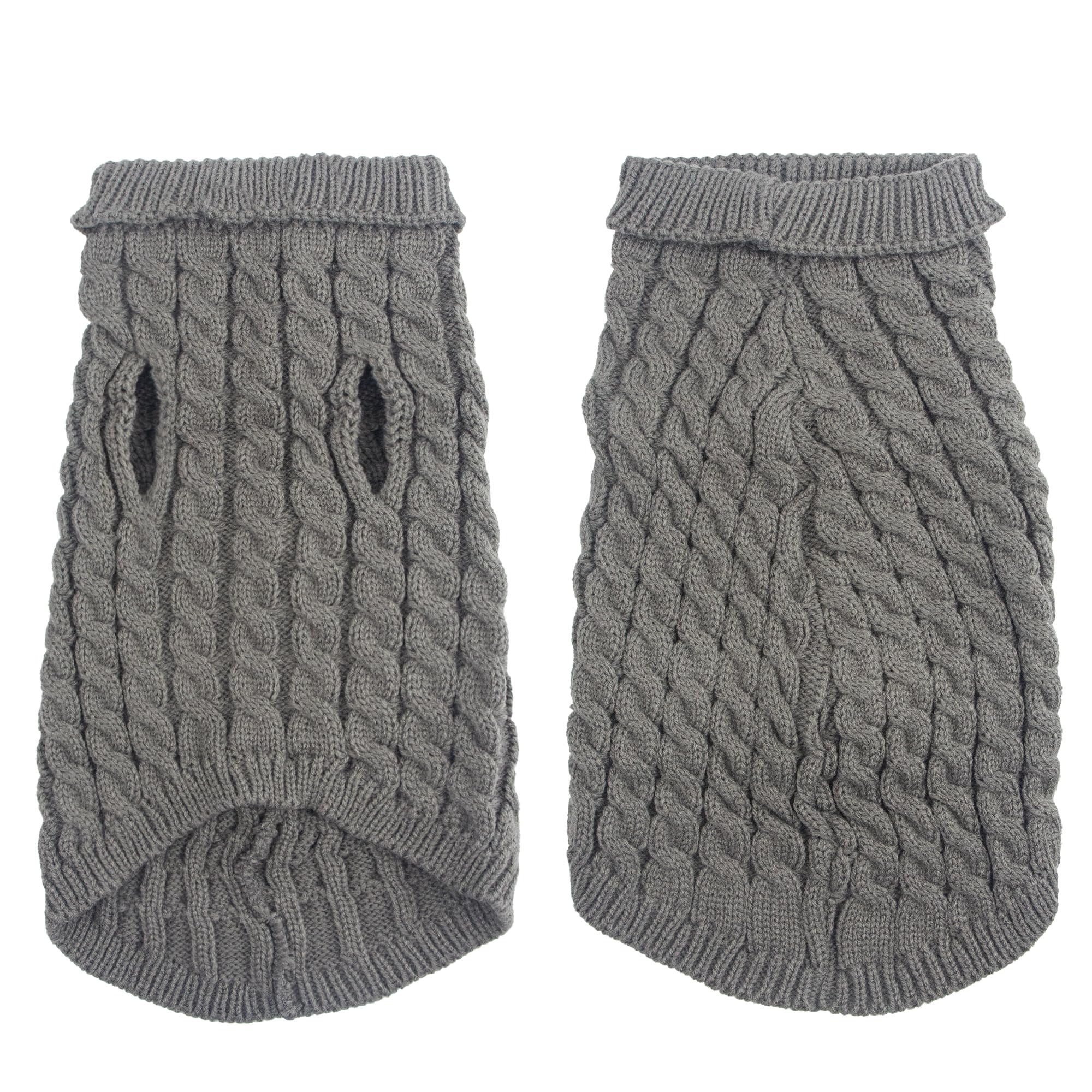 Dog Sweater, Grey XL Dog Pullover Sweater, Turtleneck Knitwear, Dog Outfits for Small Dogs and Medium Dogs, Warm Clothes for Bul