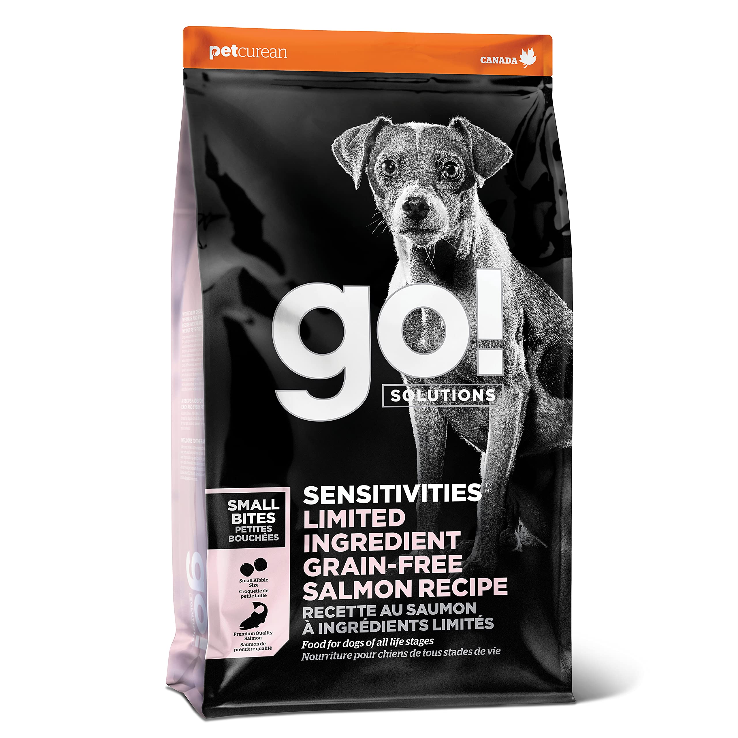 Go! Solutions Sensitivities Limited Ingredients, Grain-Free Dry Dog Food, Small Bites Salmon Recipe for Sensitive Stomach, 6 lb 