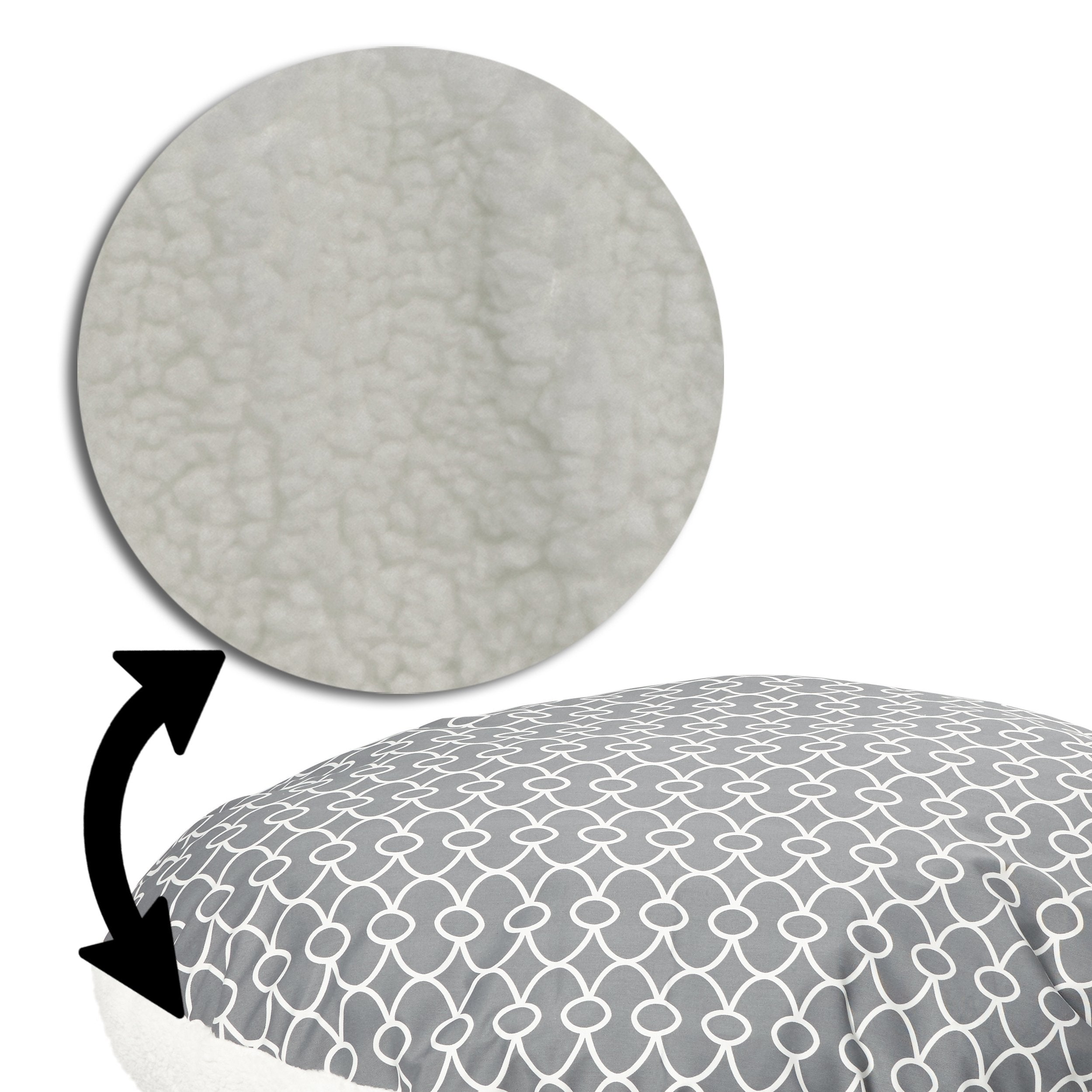 MidWest Homes for Pets Over-Stuffed Dog Bed feat Teflon with Gray/Fleece Pattern, Medium