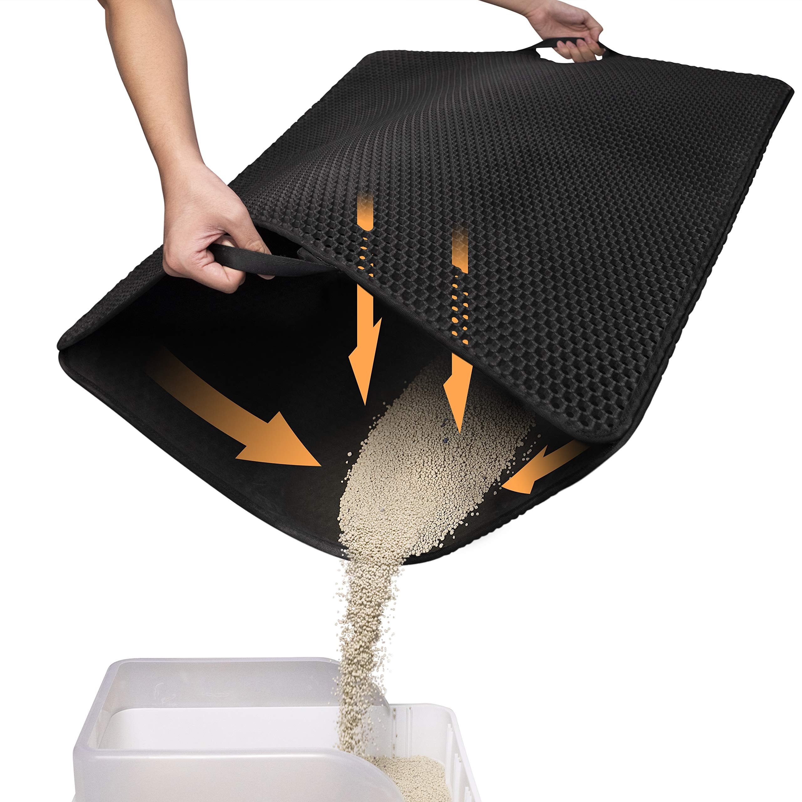 Polarduck Cat Litter Mat, 32 X 25, Cat Litter Trapping Mat Extra Large, Honeycomb Double Layer Design, Urine and Water Proof Mat