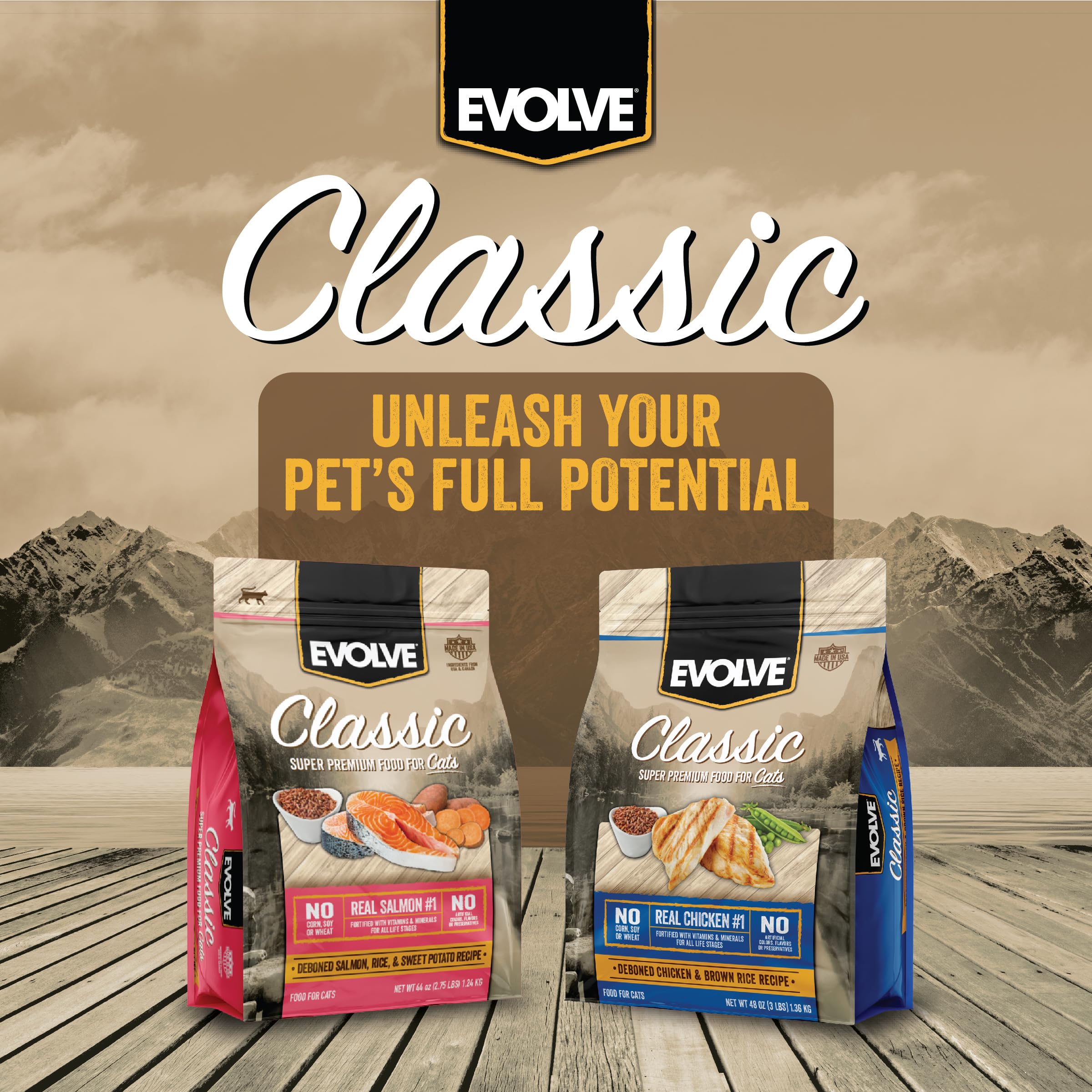 Evolve Classic Deboned Chicken and Brown Rice Recipe Cat Food, 15lb