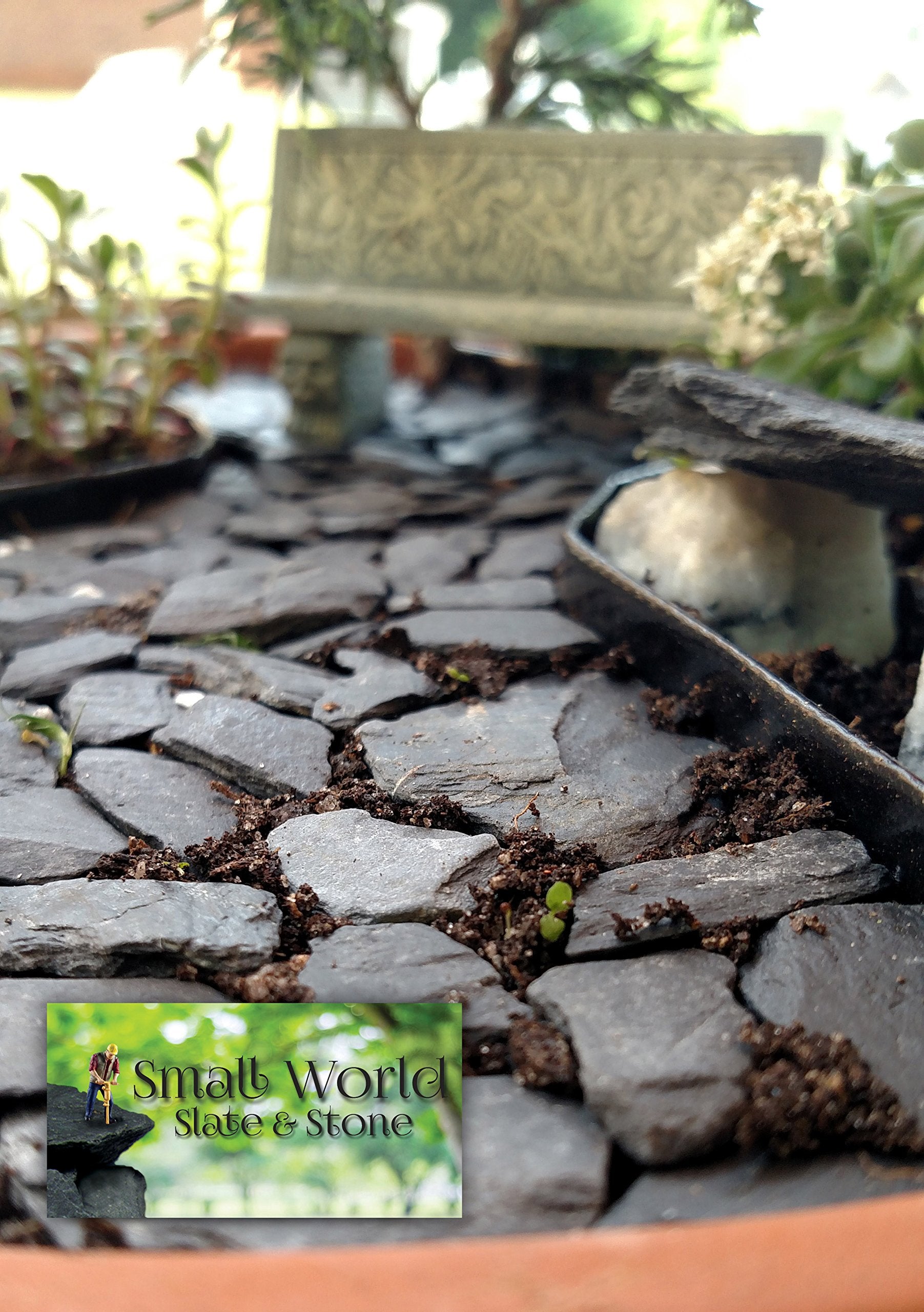 Natural Slate Stone -1/2 To 1 Inch Stones For Miniature Or Fairy Garden, Aquarium, Model Railroad & Wargaming (1)