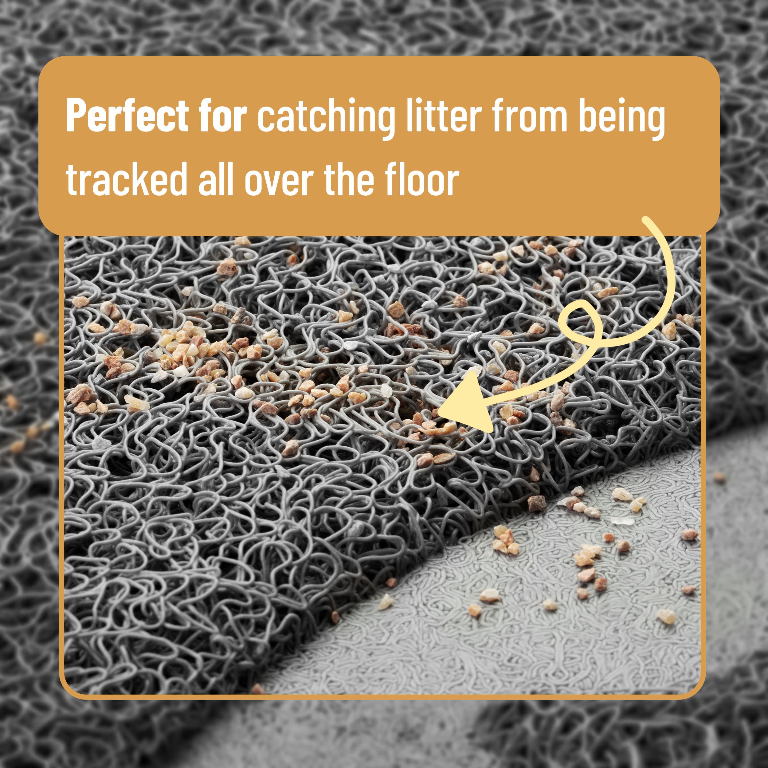 Mr. Pen- Large Cat Litter Mat, 23.5”X 35.2”, Gray, Trapping Mat For Litter Box, Cat Rug, Large