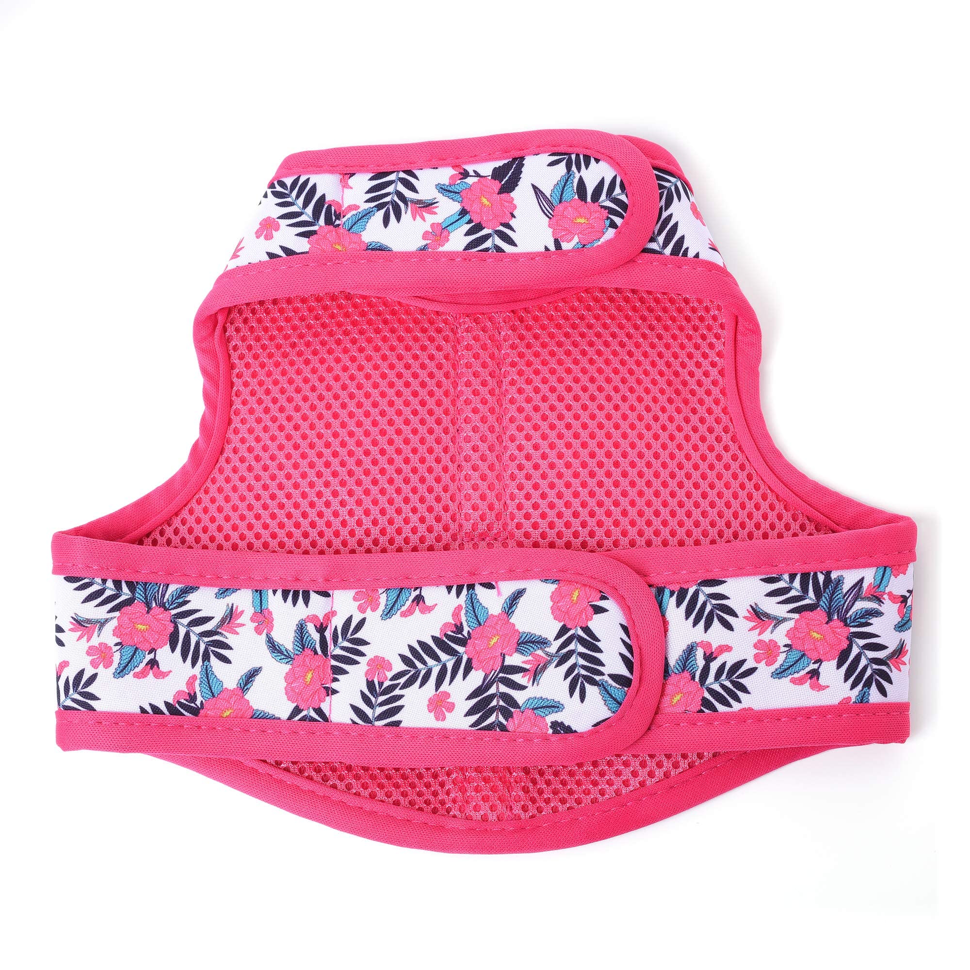 Mile High Life | Easy Get On Air Mesh Vest Harness | Spring Floral Collection | Adjustable Easy Closures Both Neck And Chest |20 Lbs Small Dogs & Cats | Peony | Xs Chest Size (14'-16')