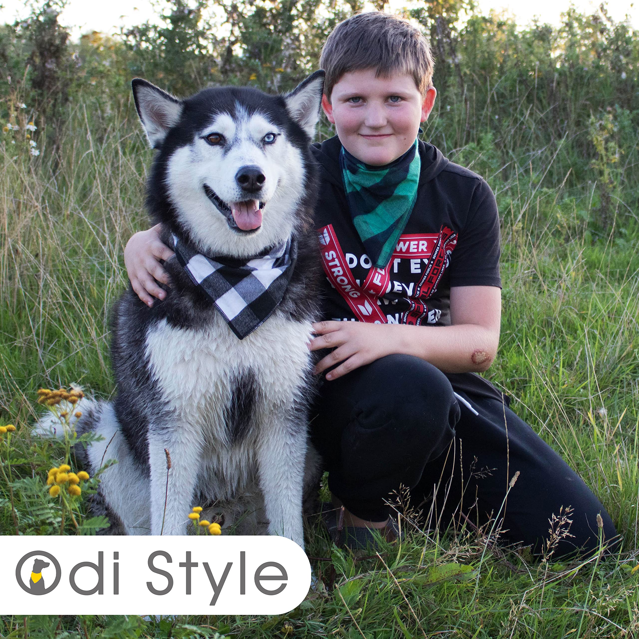 Odi Style Dog Bandana - Soft, Breathable And Eye Catching Buffalo Plaid Dog Bandanas, Handkerchiefs Scarfs, Bibs, Accessories For Small Medium Large Sized Dogs, Cats, Puppies, Red, Single Piece