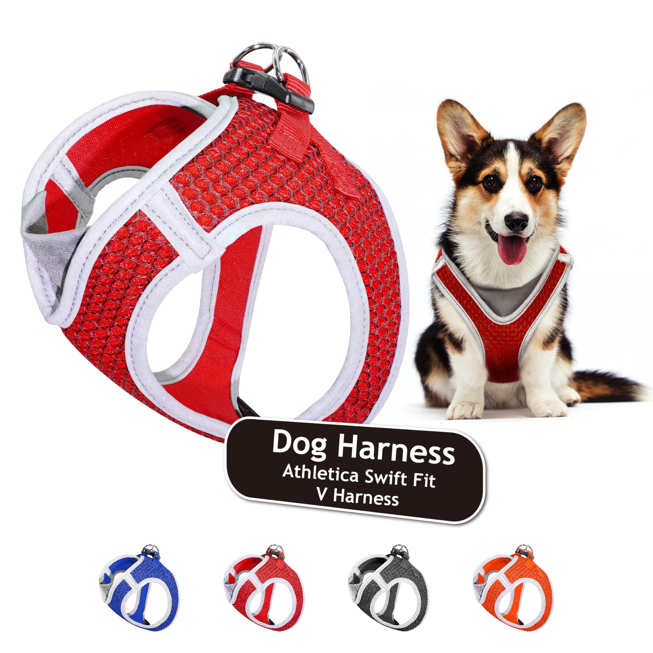 KRUZ PET Dog Harness (Chest 18.5-19.5, Weight 15-20 lbs) Athletica Adjustable Heavy Duty No Choke Puppy Vest for Small Dogs Ligh