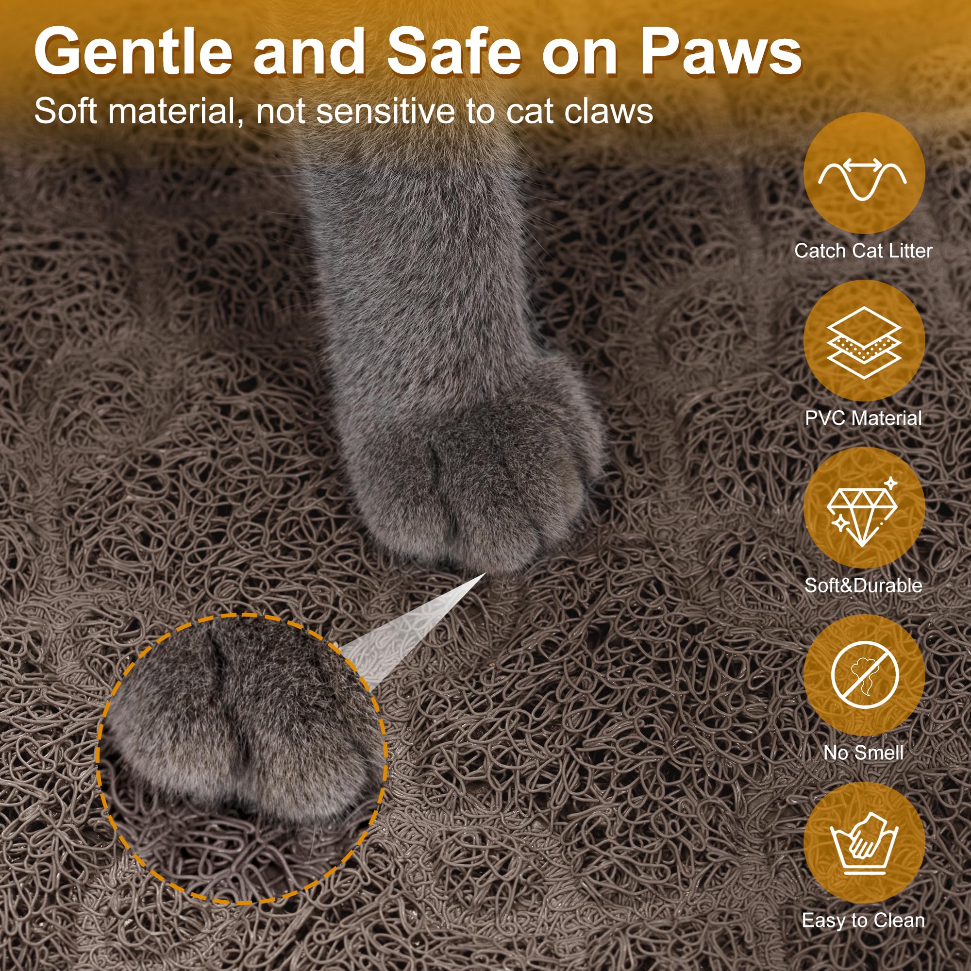 Motsamla Cat Litter Box Mat, 47  x 32  XL Large Kitty Litter Trapping Mat Keep Floor Clean