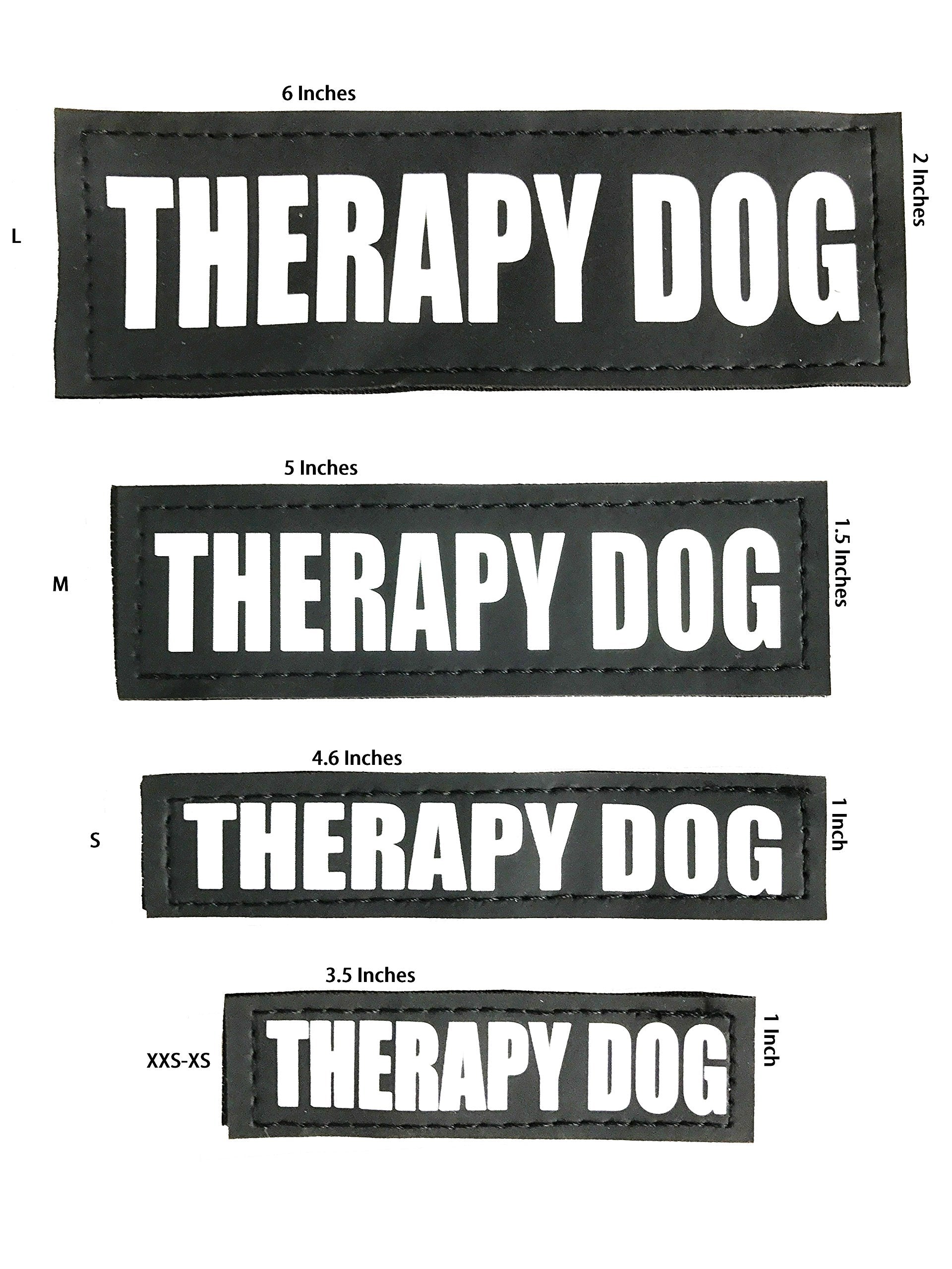 Albcorp Reflective Therapy Dog Patches With Hook Backing For Service Animal Vests/Harnesses Large (6 X 2) Inch
