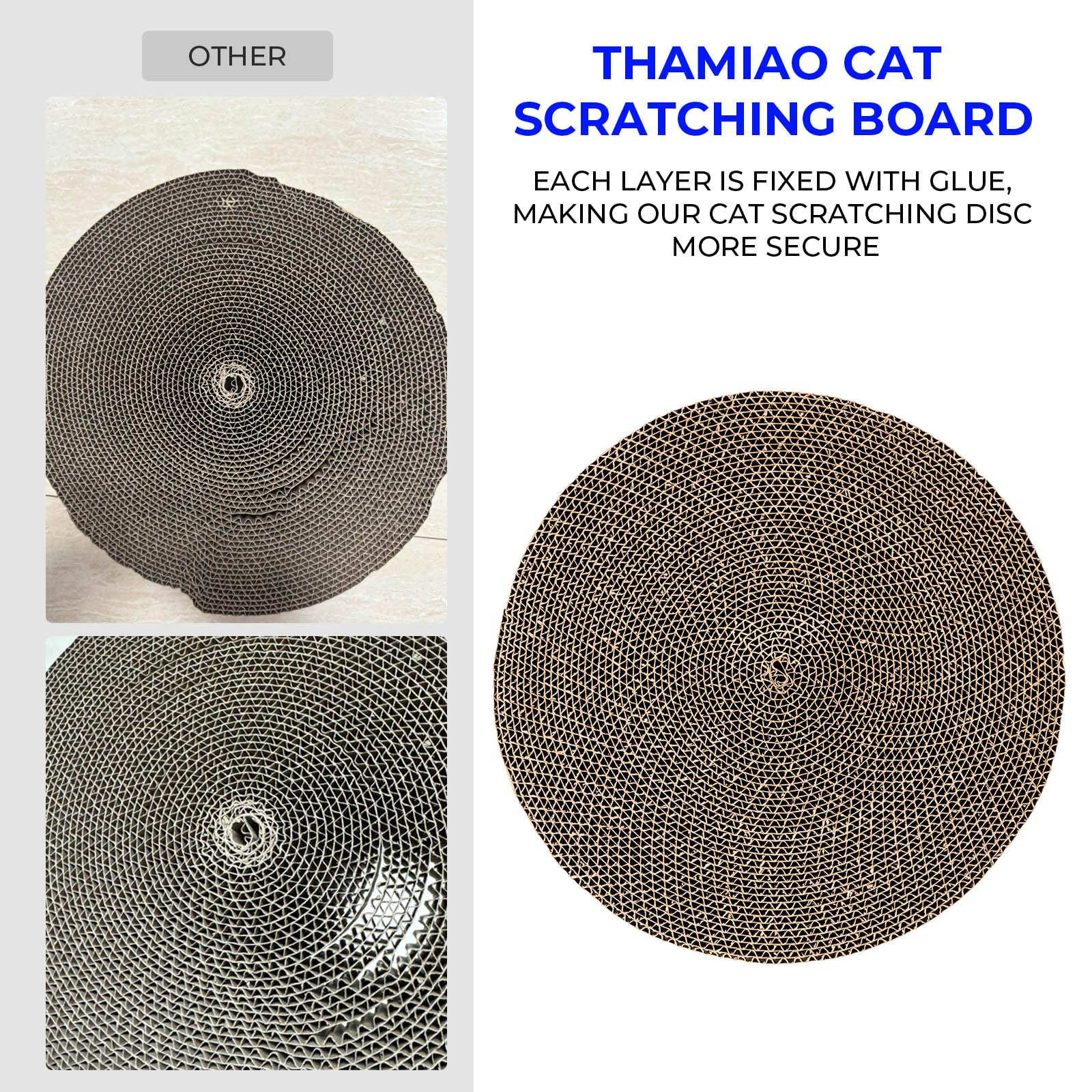 Round Cat Scratcher Refill - 10 Inch Diameter, 7/8 Inch Thickness - Scratching Board Replacement Pads (2Pcs) For Indoor Cats