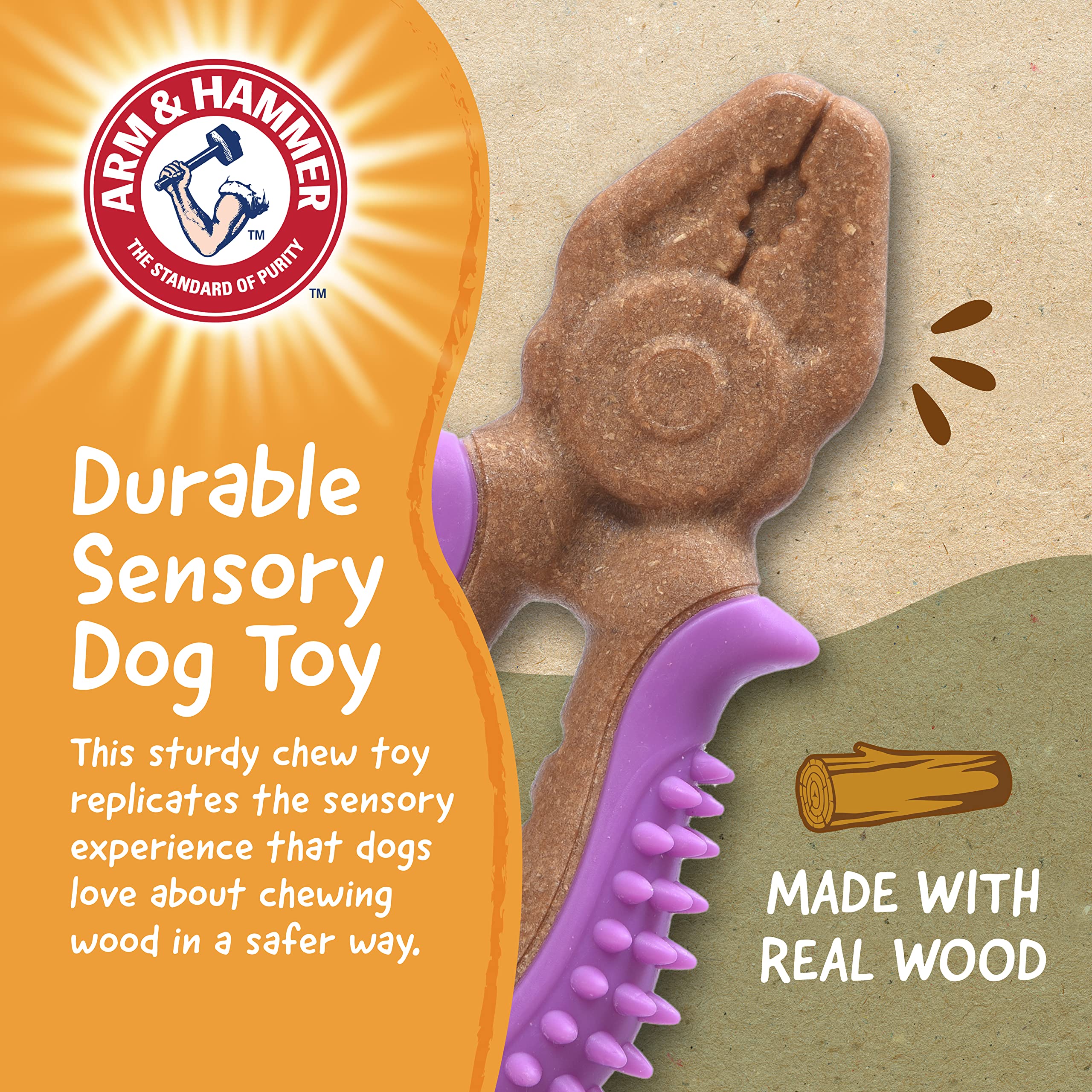 Arm & Hammer for Pets Chew Tools Collection: Wood Blend Pliers Chew Toy for Dogs | Compressed Wood Dog Chew Toys with Baking Sod