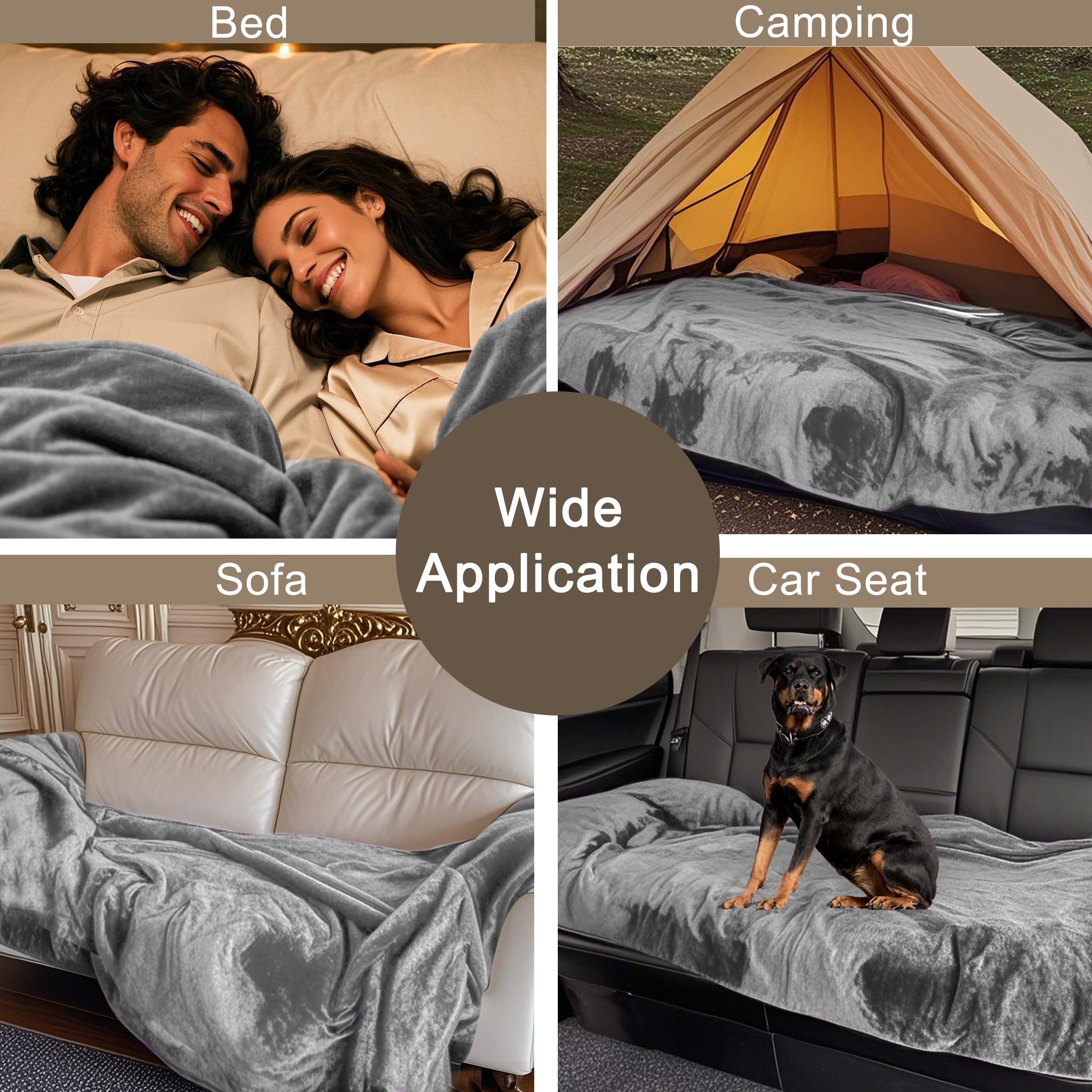 Gogobunny Waterproof Bed Blanket, Reversible Sherpa Fleece Throw Blanket For Dog Puppy Cat, Furniture Cover Protects Bed Couch S