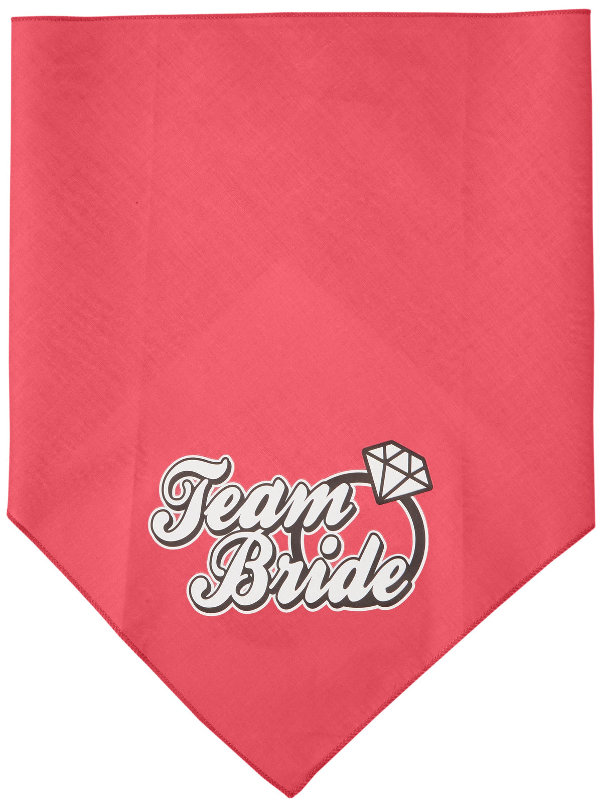 Pet and Dog Bandana Screen Printed, &quot;Team Bride&quot; Bright Pink Large