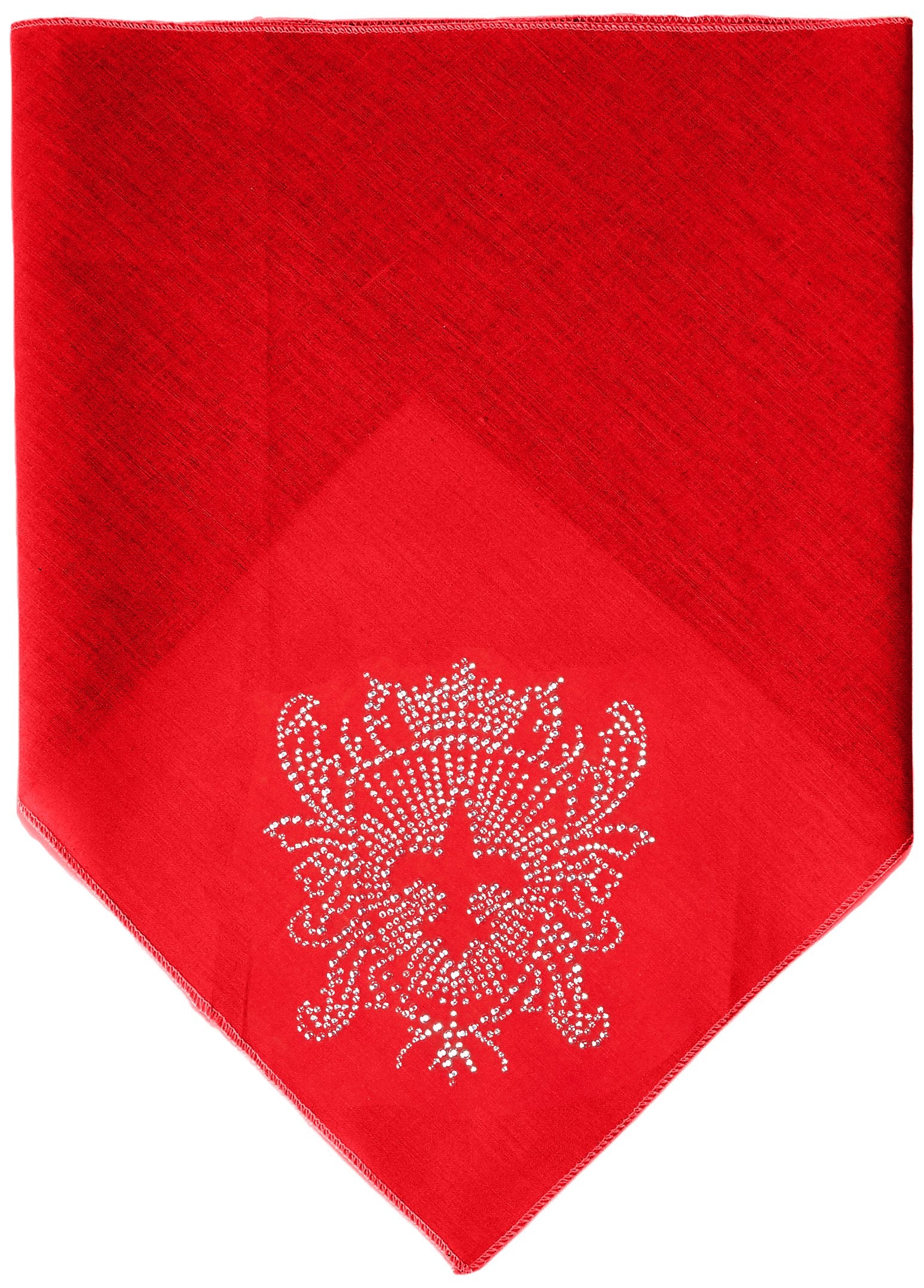 Pet and Dog Bandana Rhinestone, Fleur De Lis Shield Red Small
