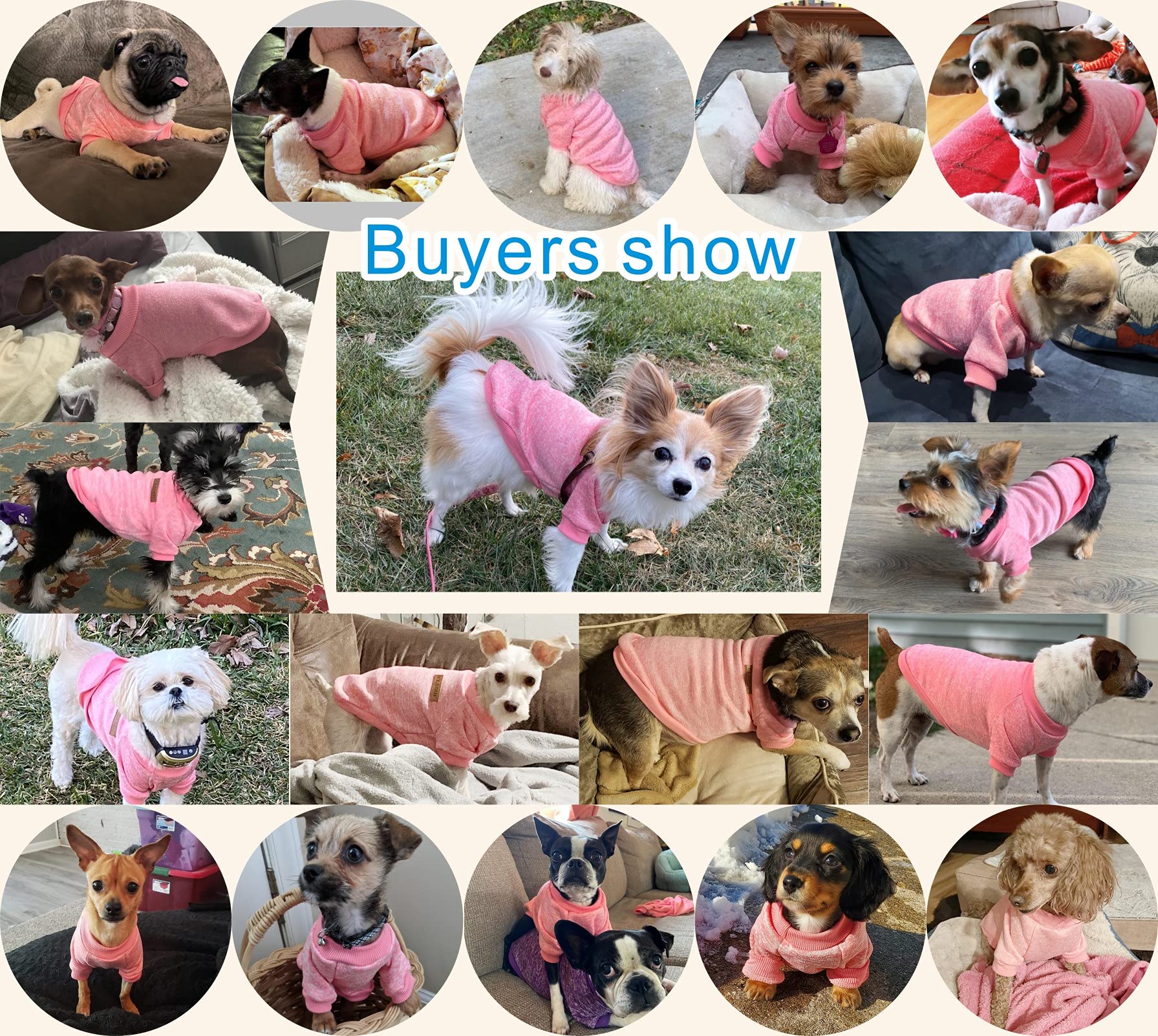 Jecikelon Pet Dog Clothes Dog Sweater Soft Thickening Warm Pup Dogs Shirt Winter Puppy Sweater For Dogs (Pink, Xs)