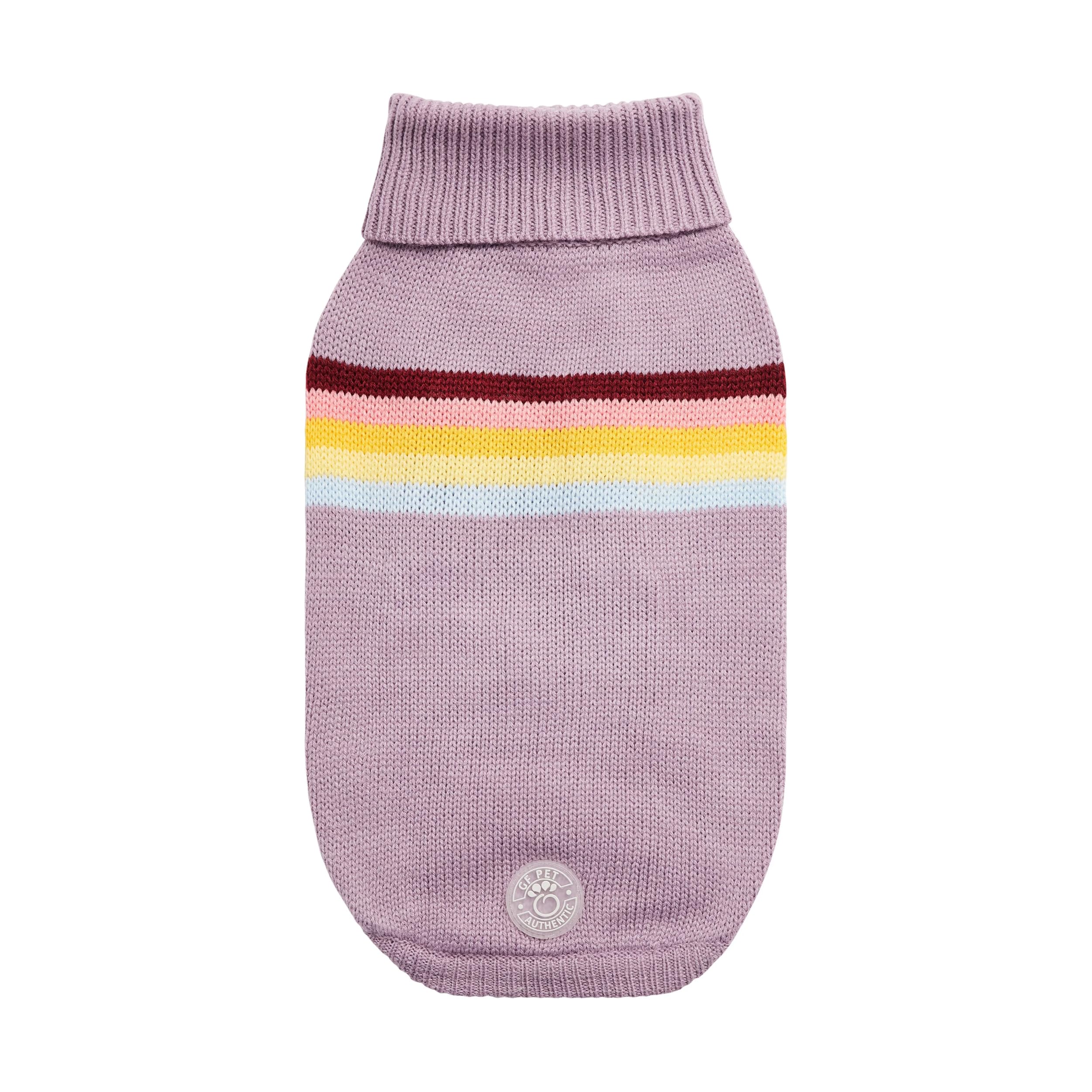 Gf Pet Retro Sweater Dog Pullover – Cozy Knitted Dog Sweater For Dogs | Soft Stretchy Design | Warm Ribbed Acrylic | Vintage Style | For Small, Medium, Large Dogs – Lavender, Xl