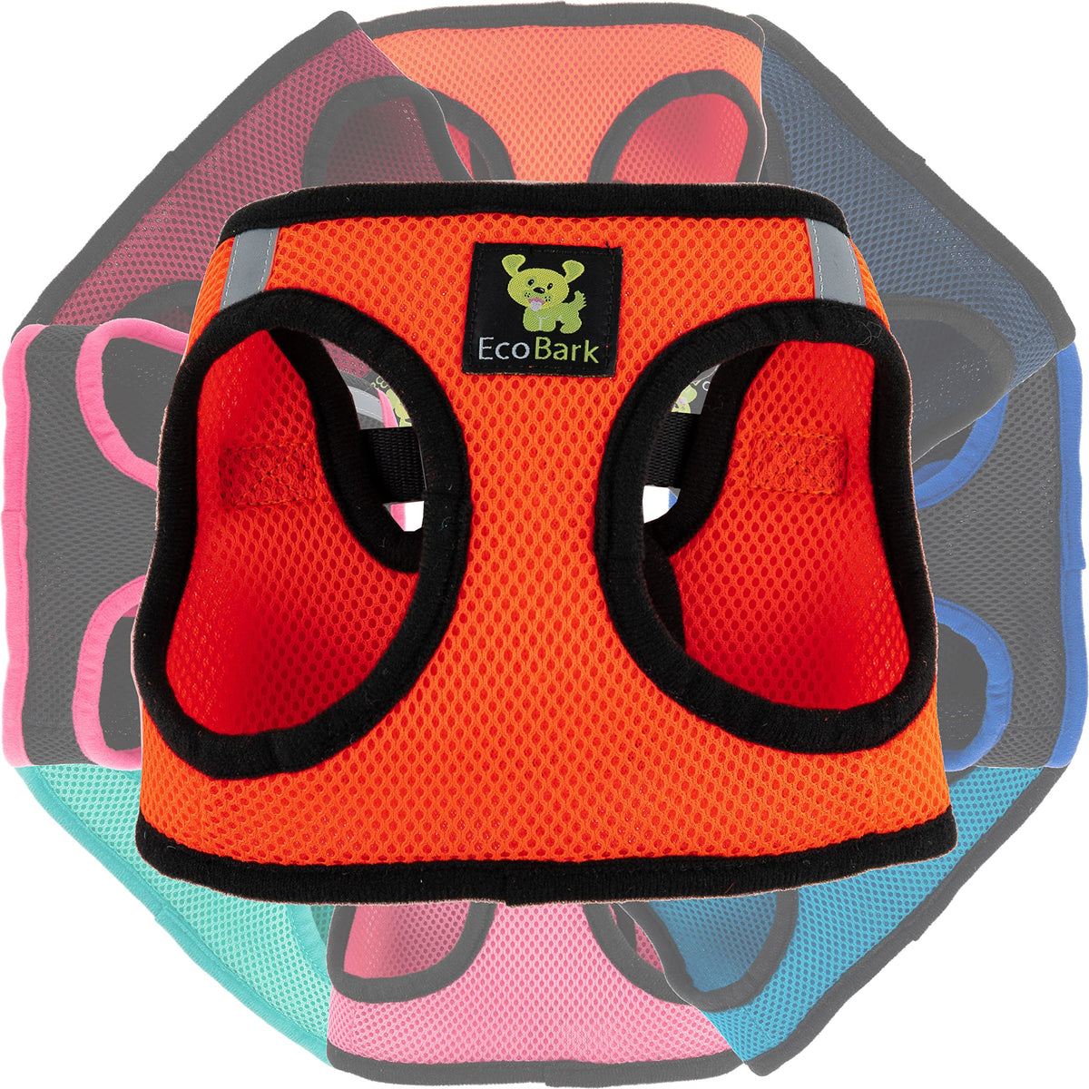 Ecobark Step In Dog Harness - Eco-Friendly Dog Harnesses For For Small & Medium Breed Dogs - Reflective And Adjustable Chest Body Halter Vest -Soft Luxurious Mesh (Orange, Xl)