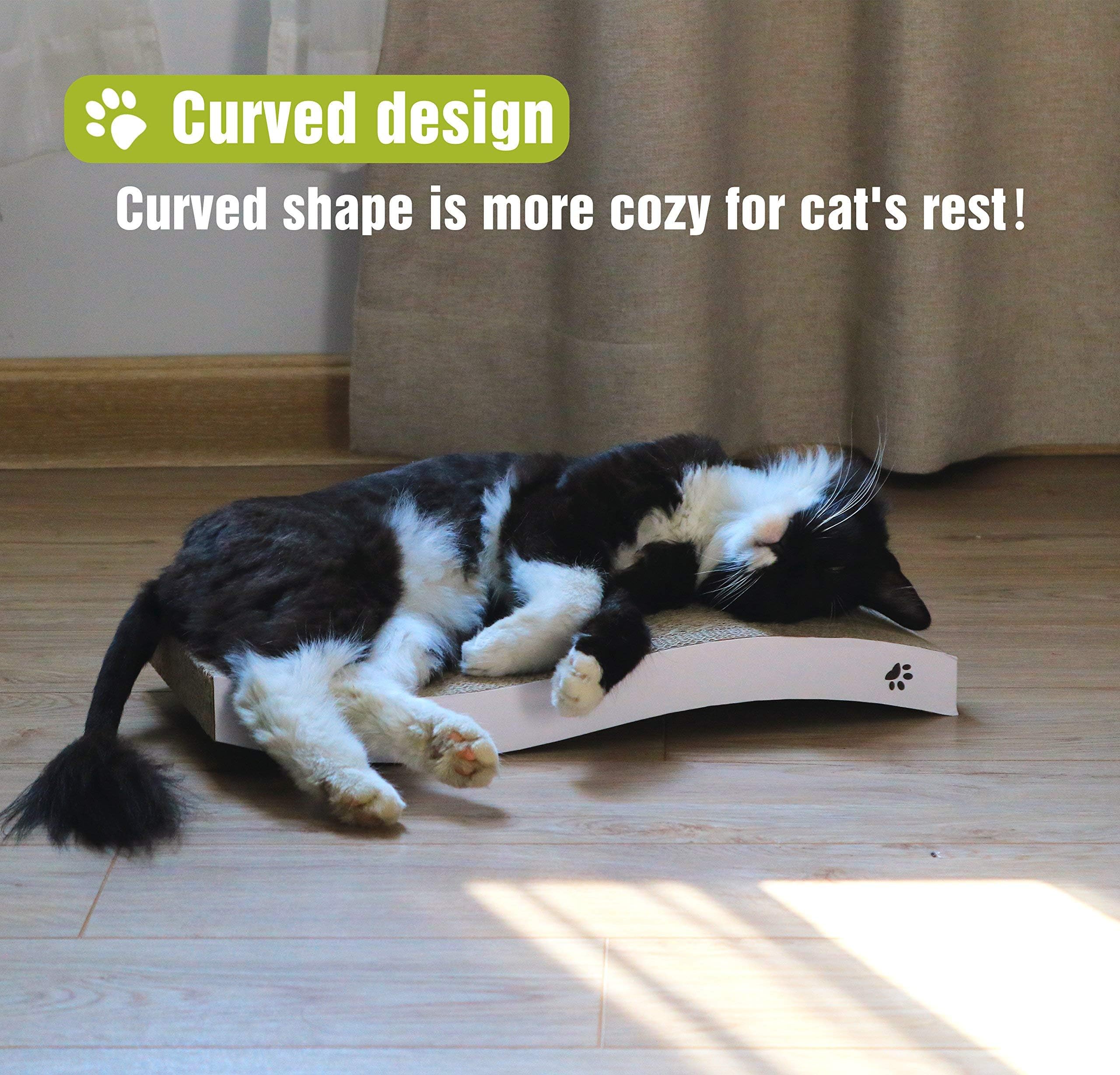 Cat Scratcher, Durable Scratch Pad, Corrugated Cardboard Scratching Board For Indoor Cats, Heavy Duty, Double-Sided Usability, Recyclable, With Catnip