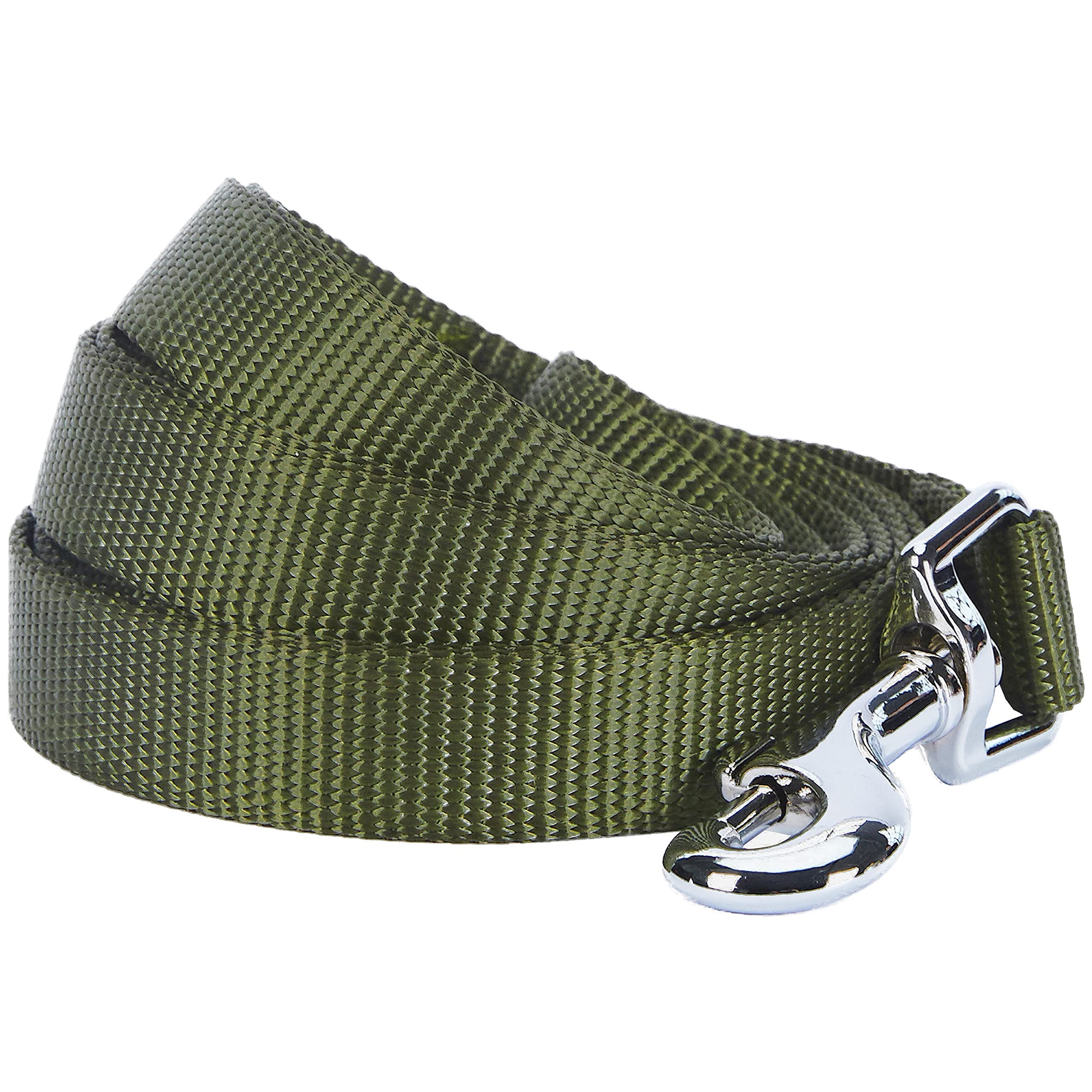 Blueberry Pet Essentials 21 Colors Durable Classic Dog Leash 5 Ft X 3/4', Military Green, Medium, Basic Nylon Leashes For Dogs