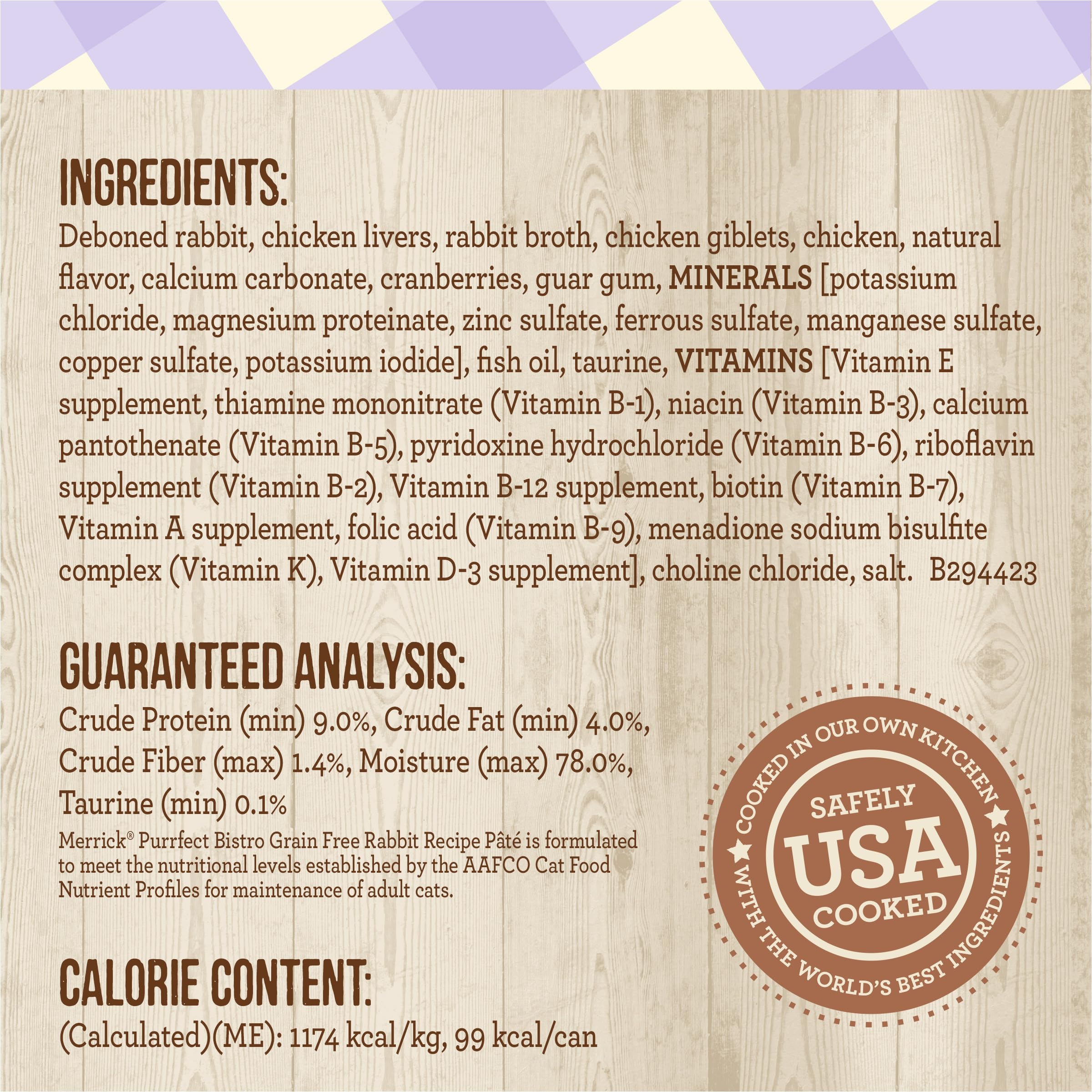 Merrick Purrfect Bistro Grain Free Wet Cat Food Rabbit Recipe Pate - (Pack of 24) 3 oz. Cans