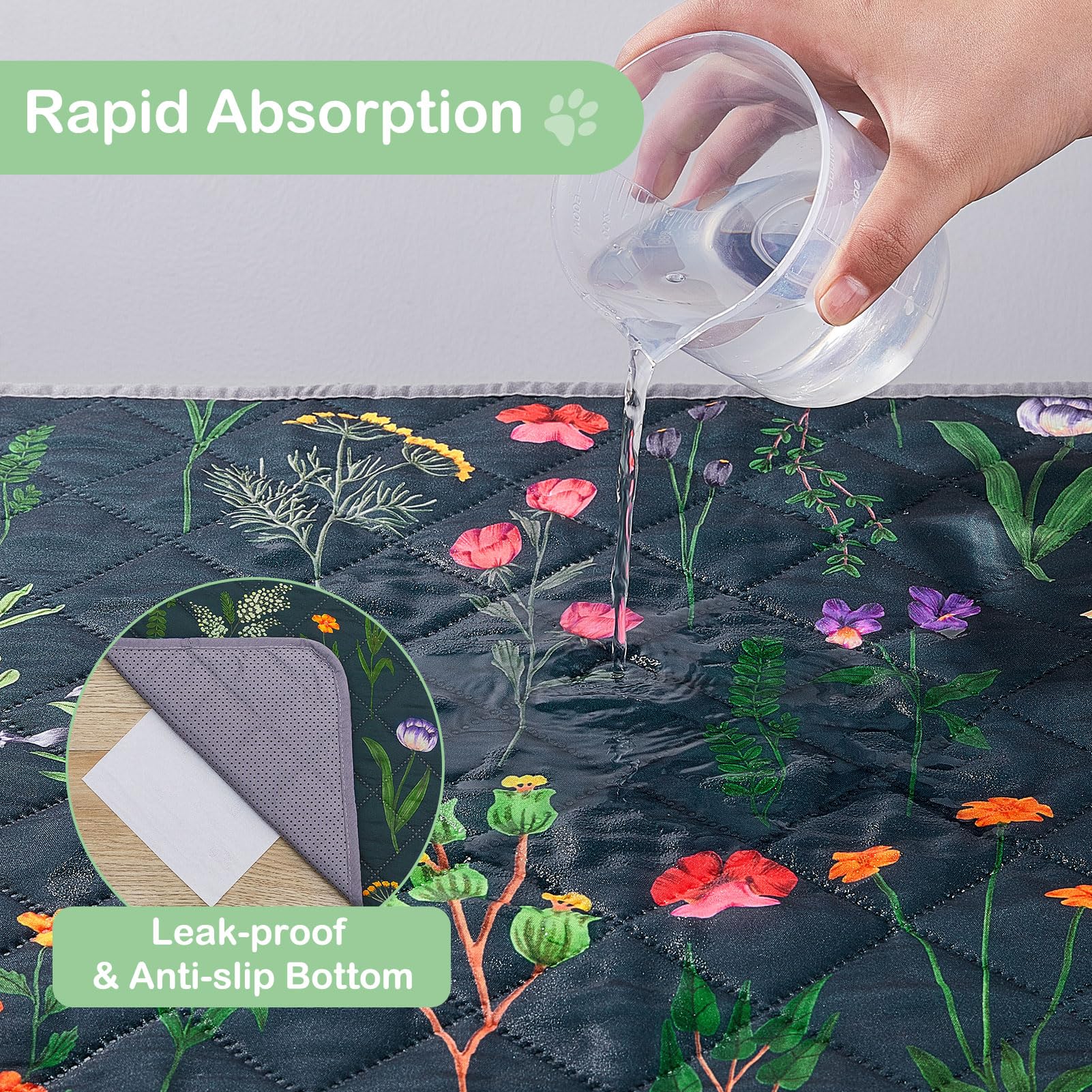 Washable Pee Pads For Dogs, Super Absorbent Pee Pads For Dogs Reusable Pee Pads For Dogs Large 100% Waterproof Puppy Pads Pet Tr