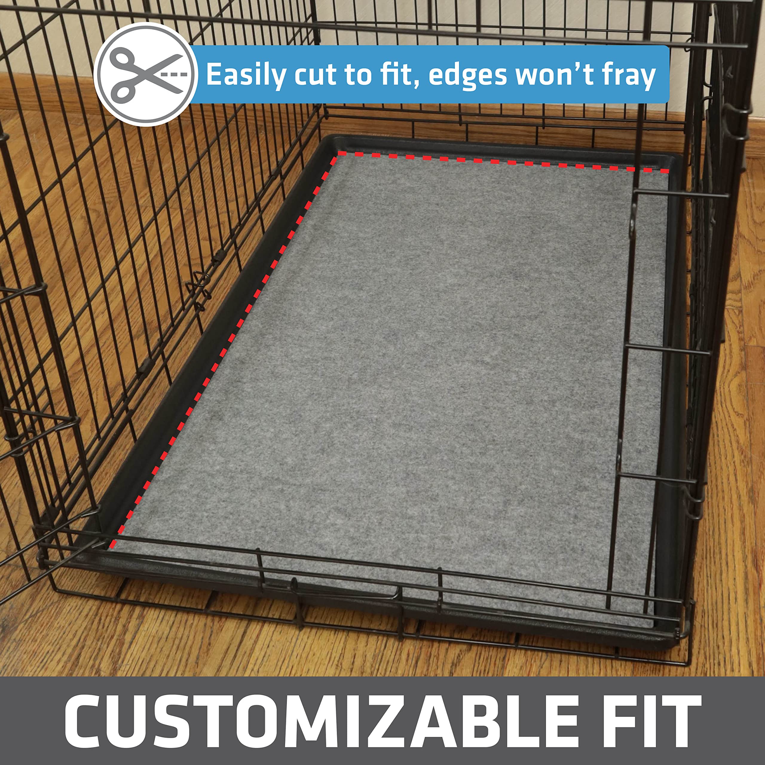 Drymate Waterproof Dog Crate Mat Liner, Non-Slip, Washable Puppy Pee Pad, 29x48, USA Made, Protects Floors, Ideal for Kennel Training