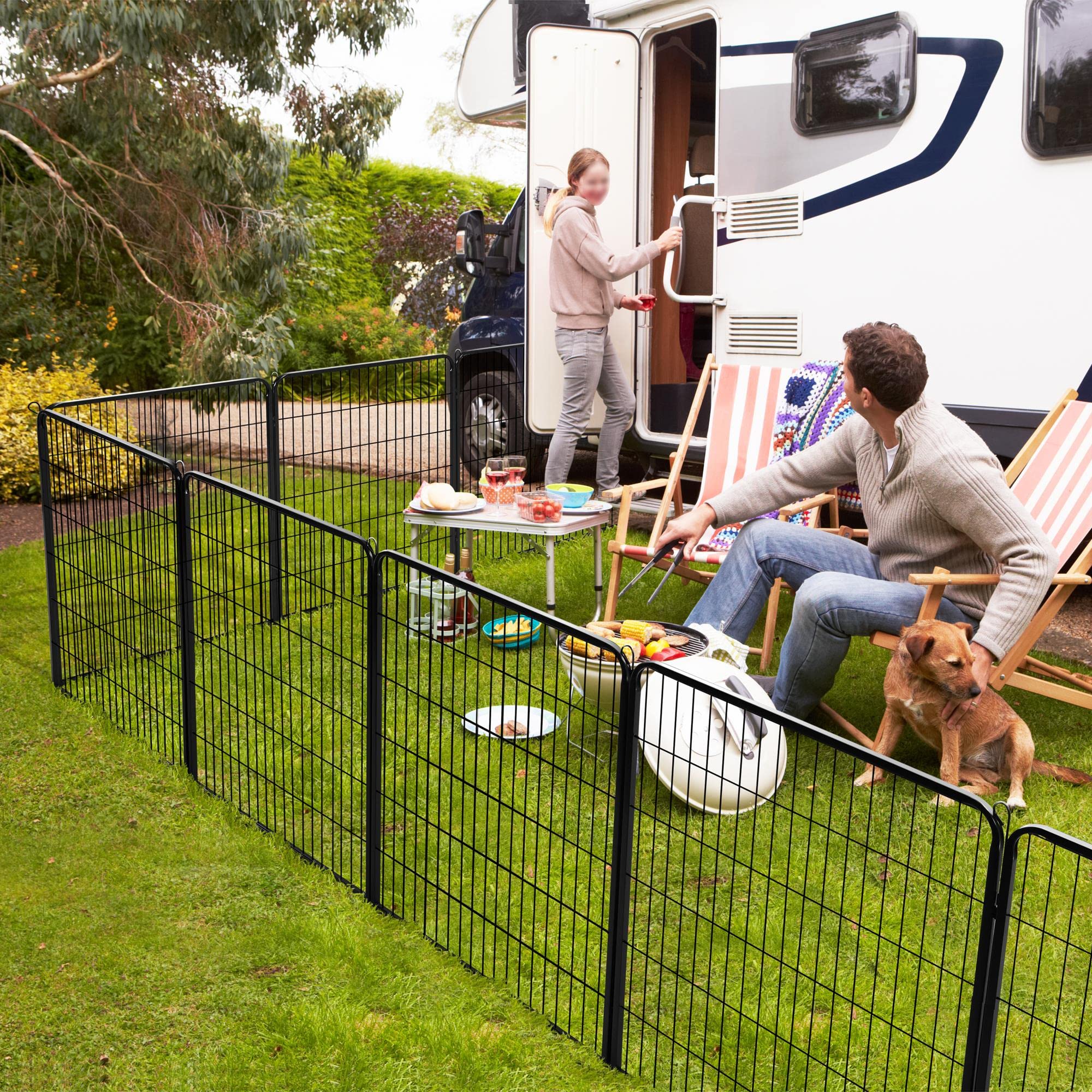 Yaheetech Dog Playpen Outdoor, 40 inch 4 Panels Dog Pen Indoor Heavy Duty Puppy Exercise Pen Metal Pet Fence for RV Camping/Yard