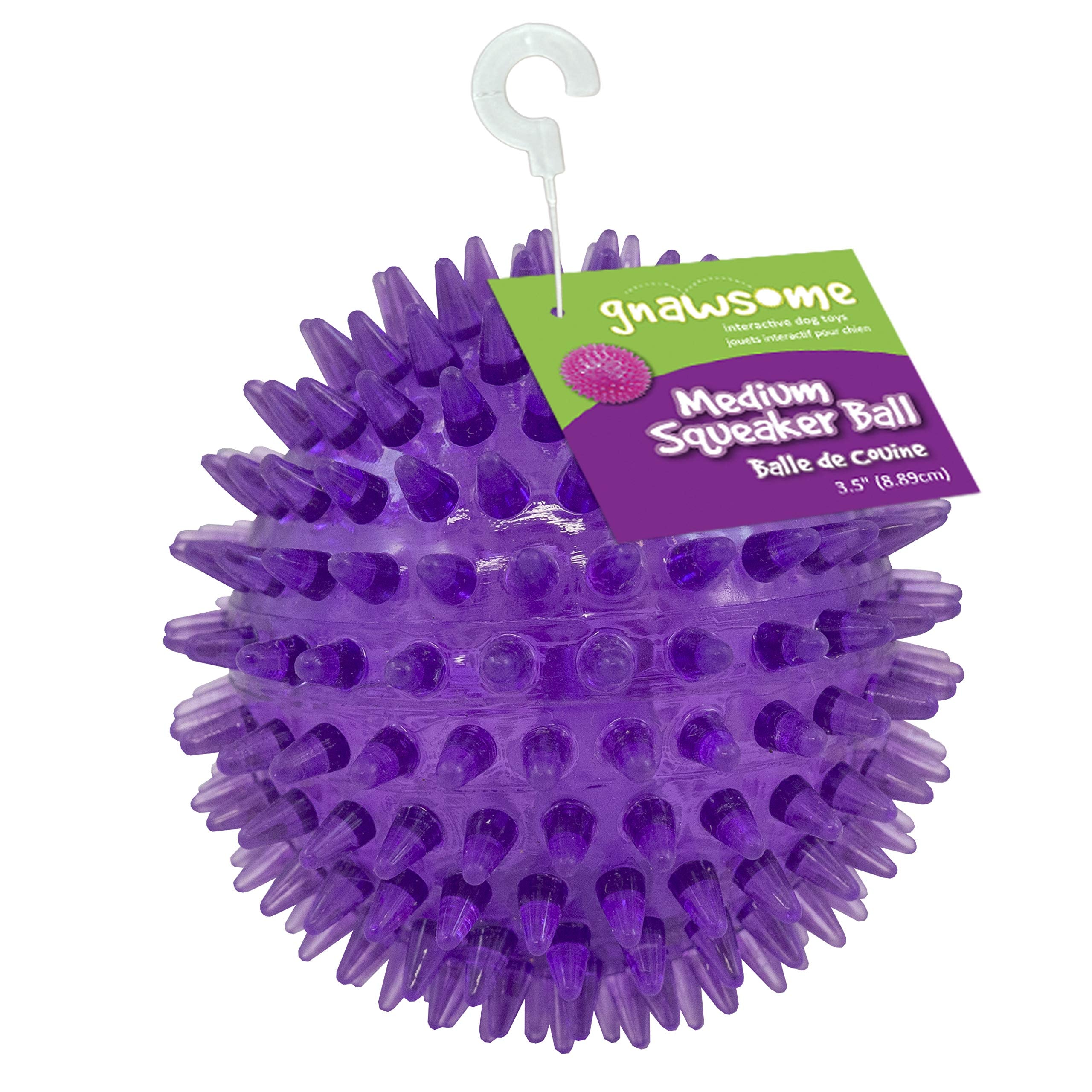 Gnawsome Medium Squeaker Ball Dog Toy, Medium 3.5, Colors will vary, All Breed Sizes