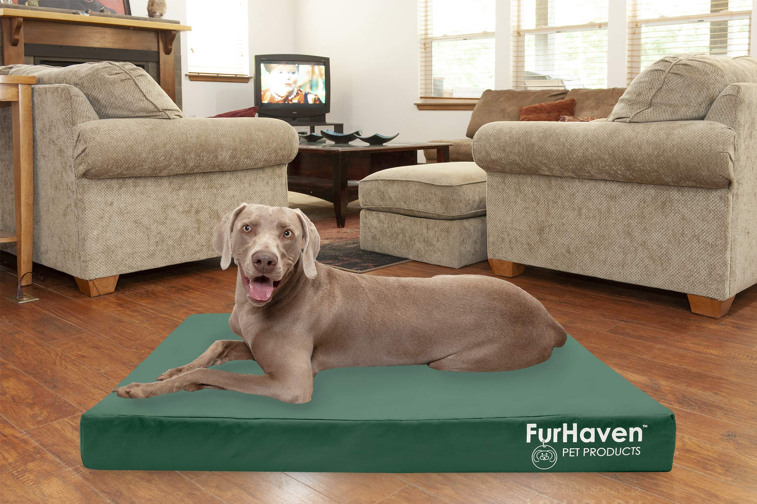 Furhaven Water-Resistant Cooling Gel Dog Bed for Large Dogs w/ Removable Washable Cover, For Dogs Up to 125 lbs - Indoor/Outdoor