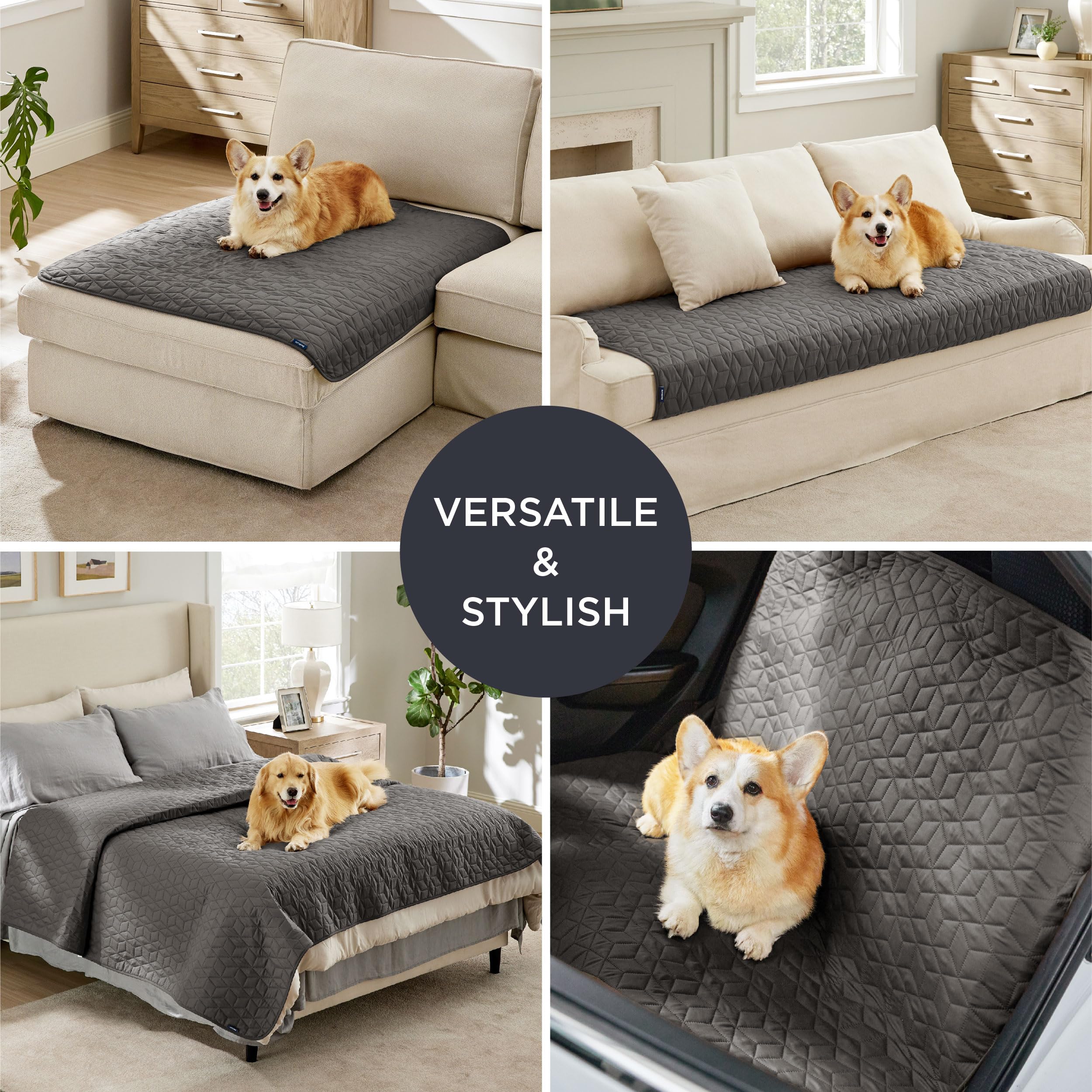 Bedsure 100% Waterproof Couch Cover For Dogs Washable - Non Slip Waterproof Blanket Large For Bed Sofa, Lightweight Furniture Pr