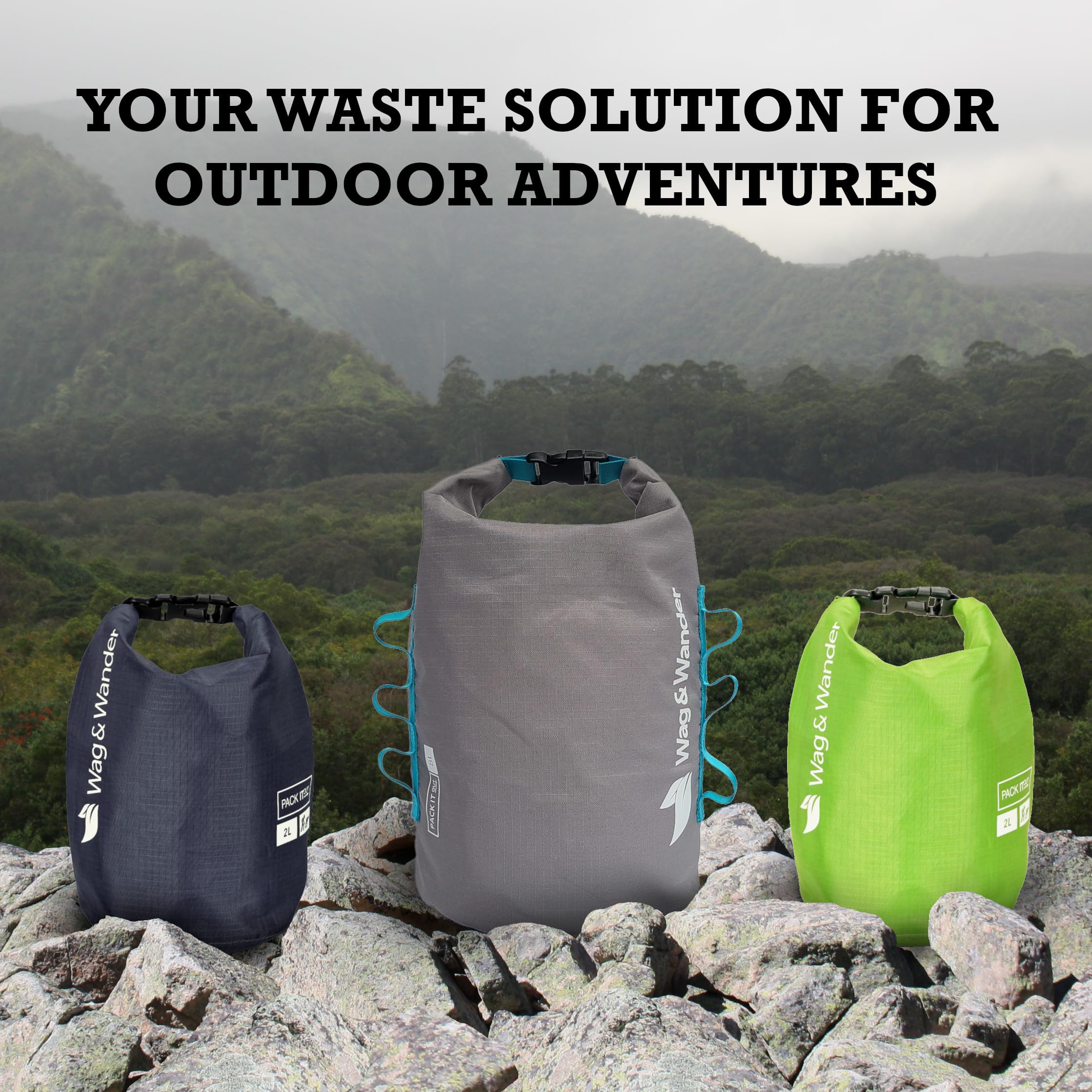 Smell Proof Waste Bag - Reusable Wag Bag, Dog Poop Bag Holder For Hiking With Dogs & Camping. Odor Proof Diaper Wet Bag