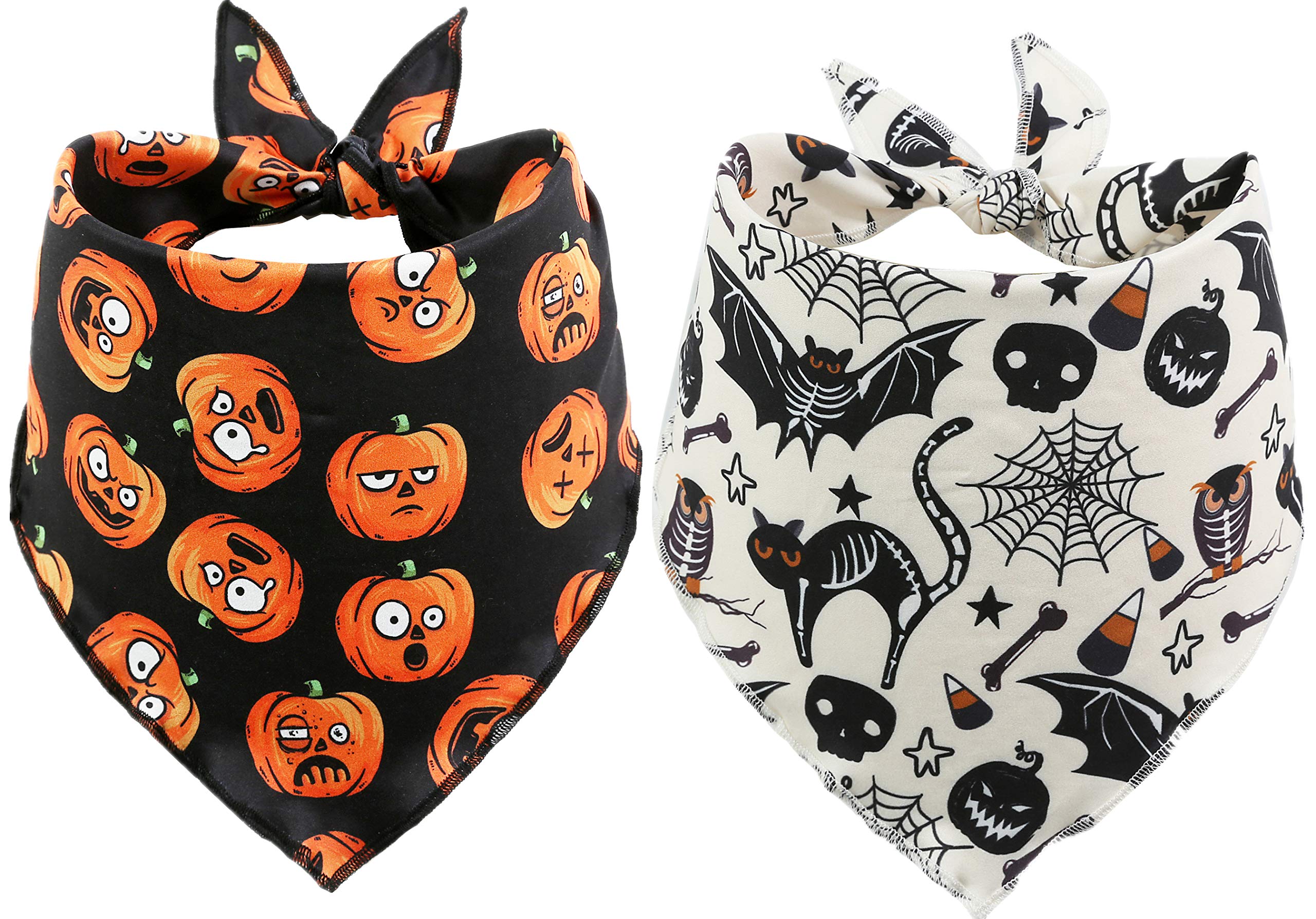 2 Pack Halloween Bandana For Dogs,Triangle Bibs Pet Scarf For Dogs