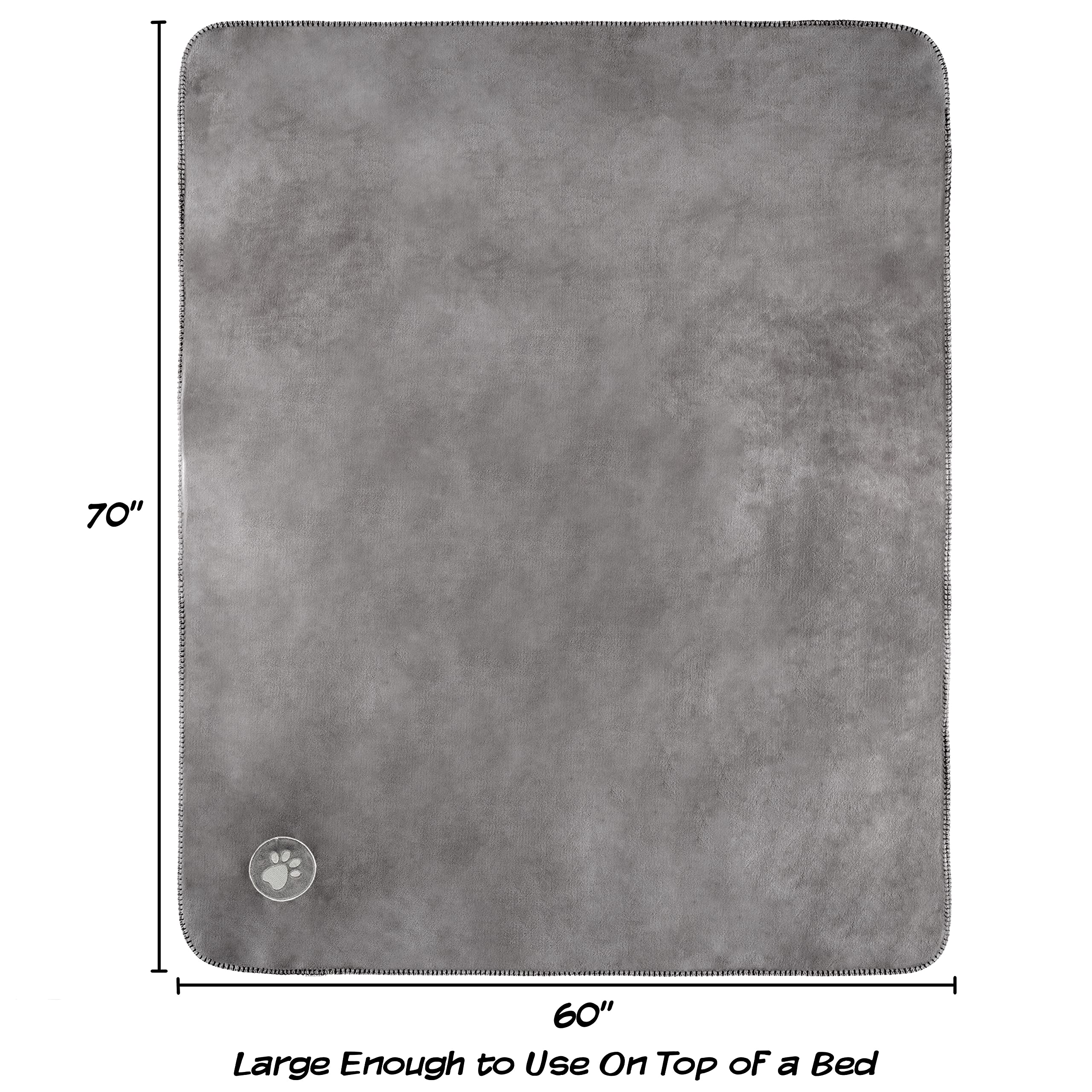 Waterproof Pet Blanket - 60X70-Inch Reversible Throw Protects Couch, Car, Bed From Spills, Stains, And Fur - Dog And Cat Blankets By Petmaker (Gray)