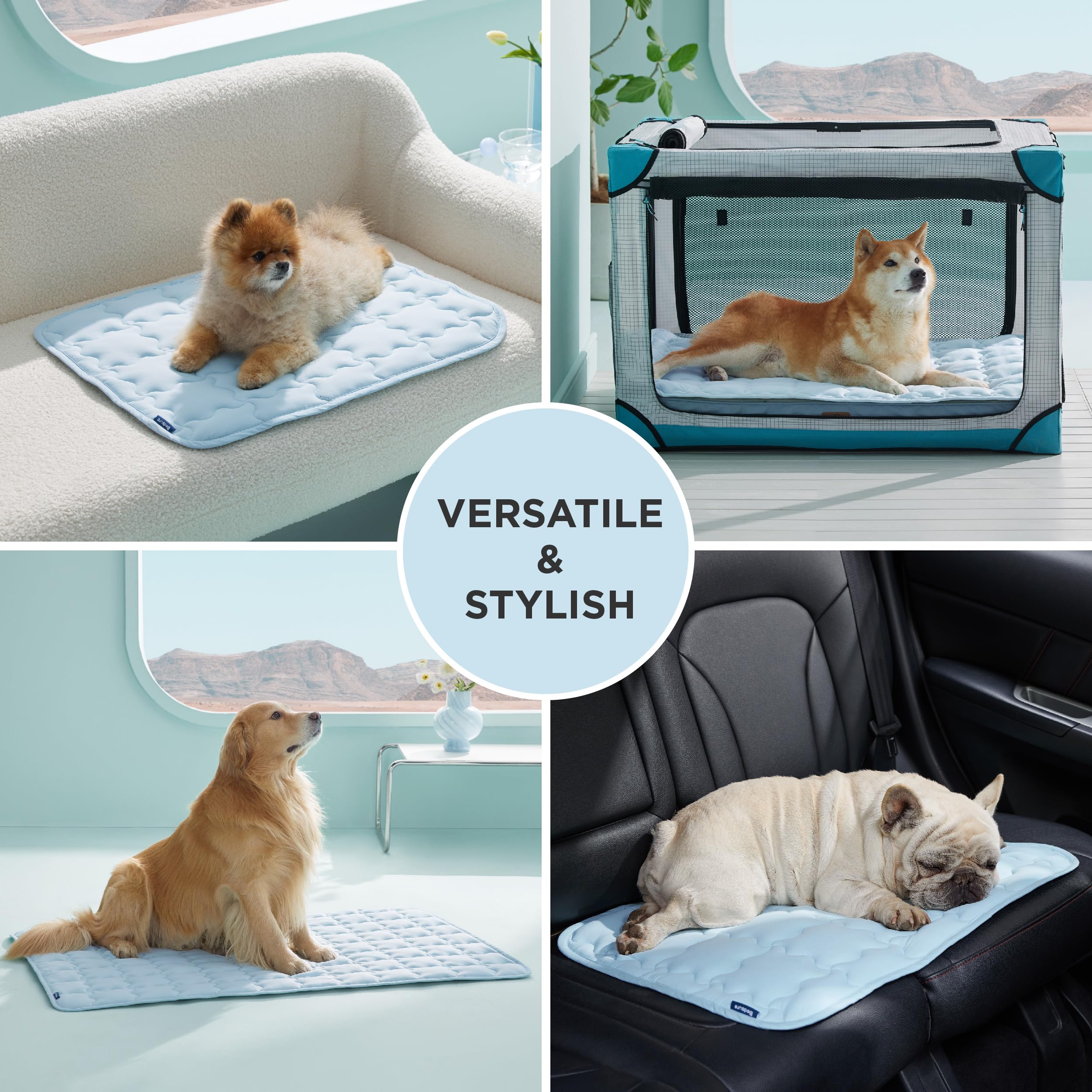 Bedsure Cooling Mat For Medium Dogs - 29X21 Thin Washable Cooling Pet Pad For Cat, Qmax>0.5, Portable Kennel Puppy Bed For Summe
