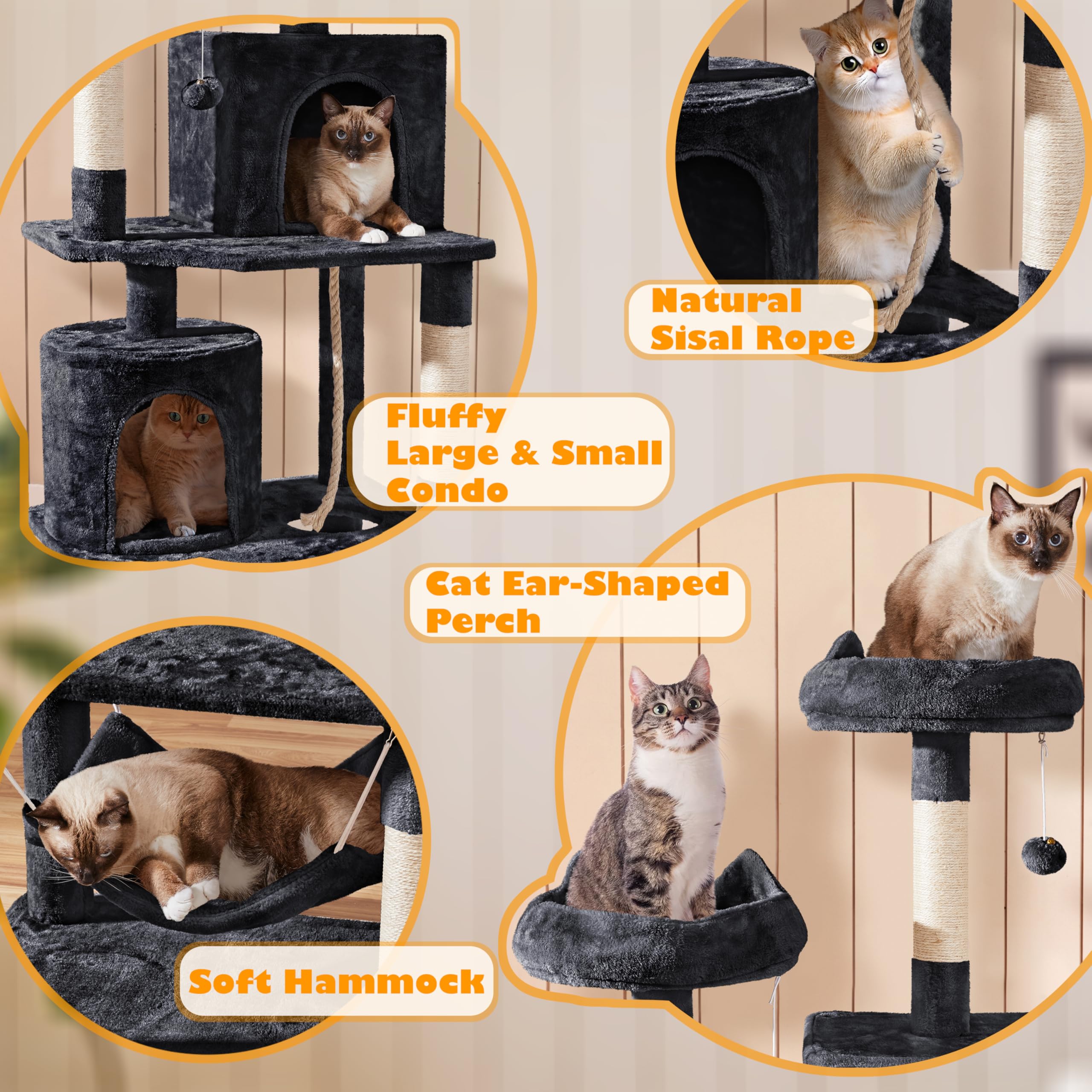 Yaheetech Cat Tree, 70.5In Climbing Tower For Indoor Cats, Multi-Level Kitten Condo With Scratching Post, Pet Activity Center W/