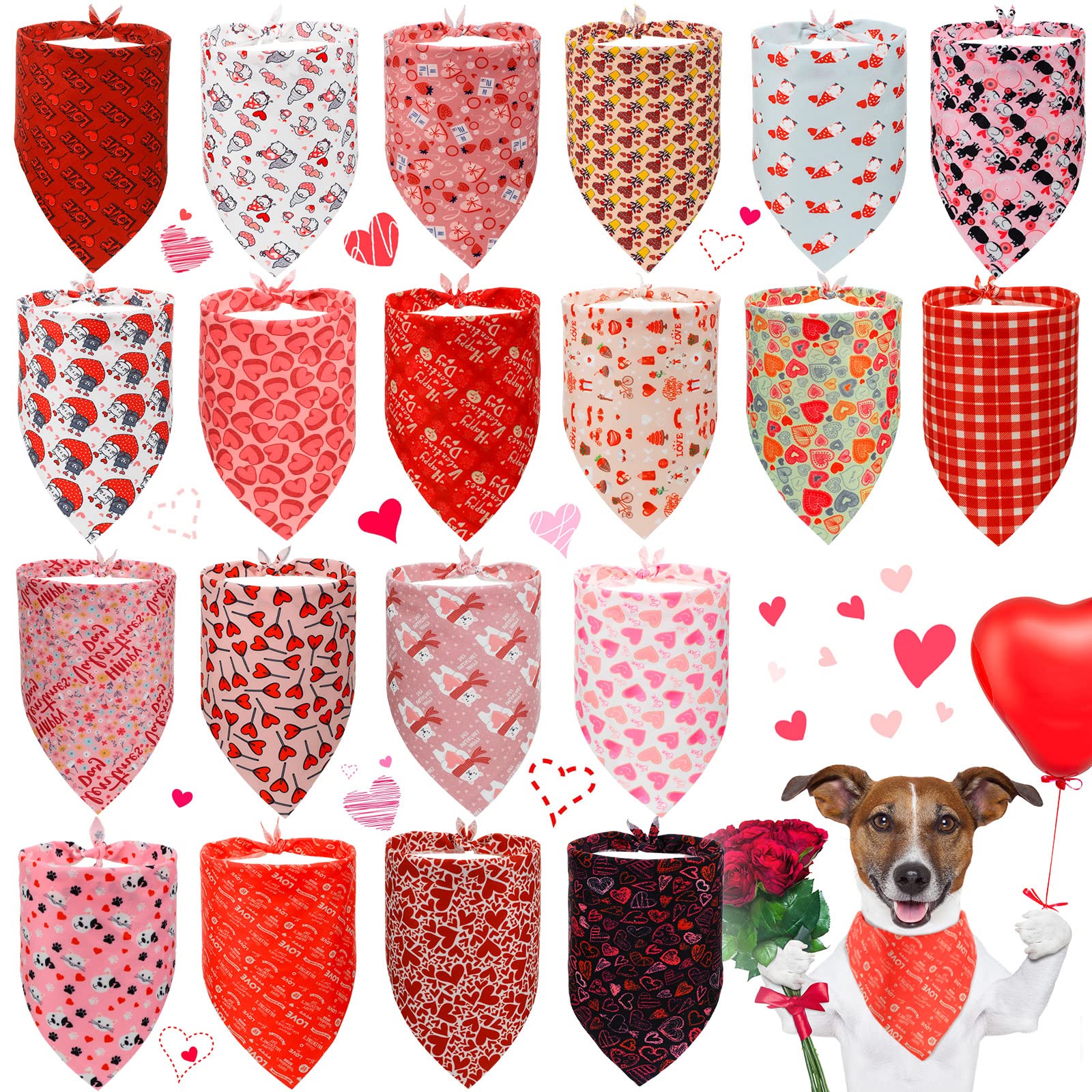 Frienda 20 Pieces Dog Bandana Point Adjustable And Washable Triangle Scarf Kerchiefs Dog Bib Accessories For Small To Medium Pup