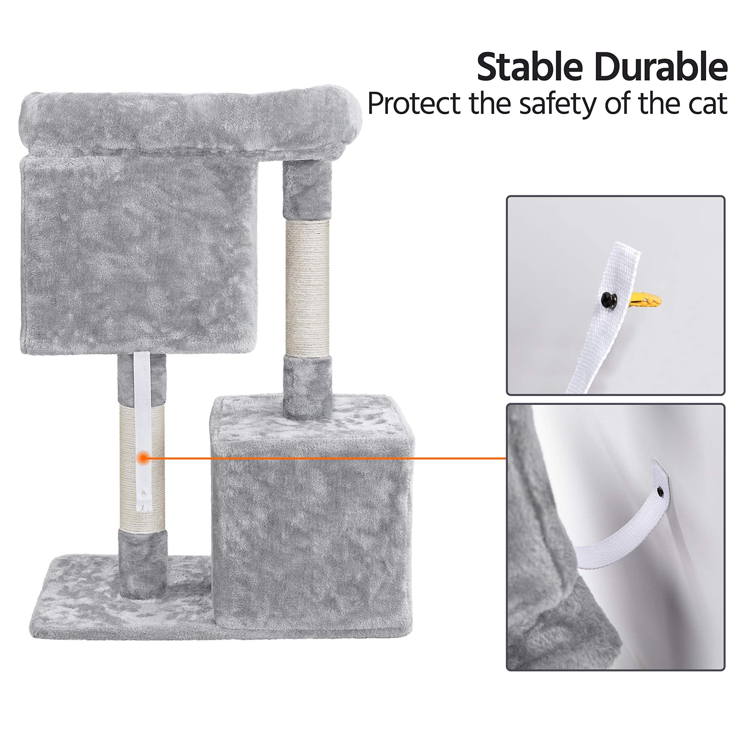 Yaheetech 33.5'' Cat Tree Cat Tower With 2 Cozy Plush Condos & Sisal Scratching Posts Cat Stand House For Cats & Pets