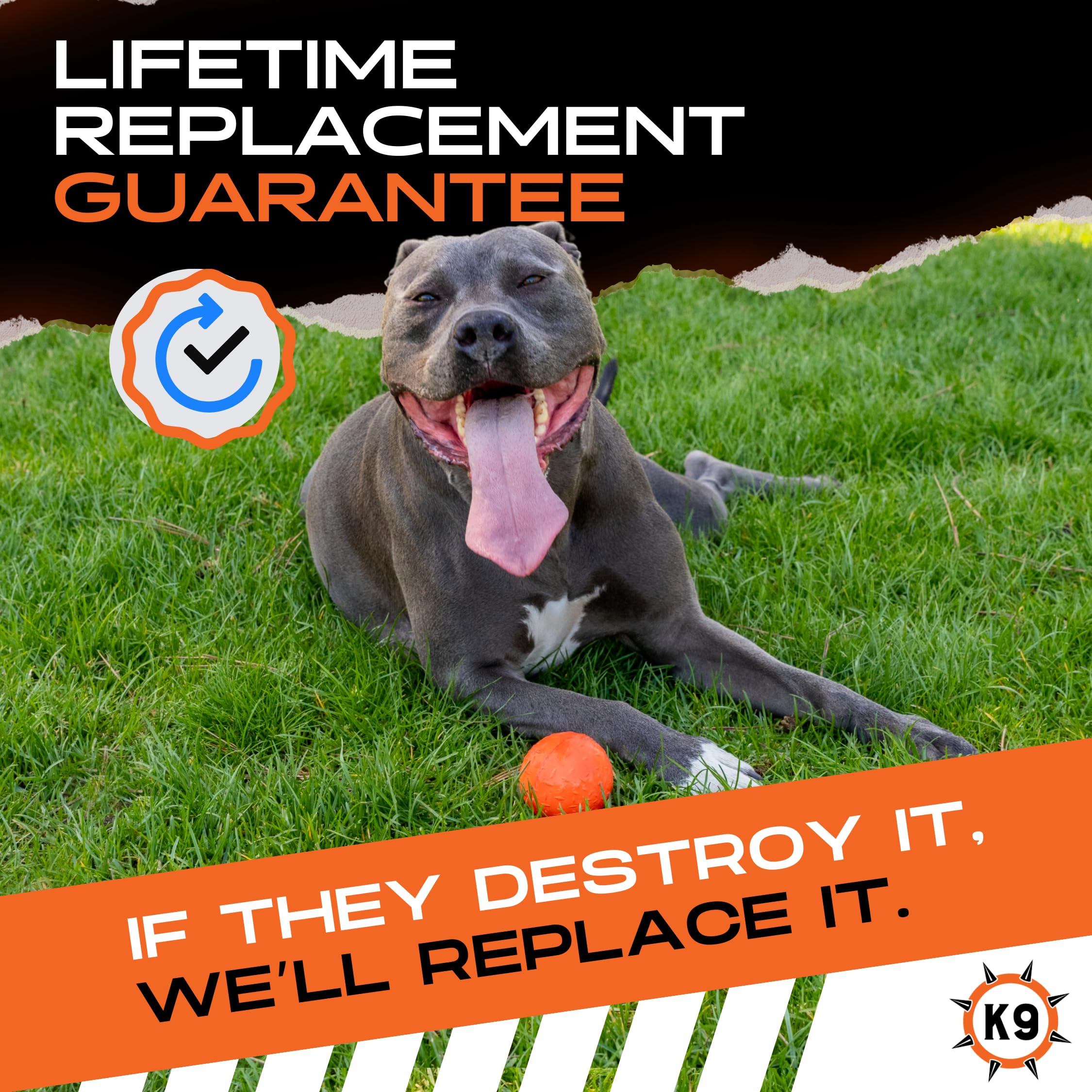 Monster K9 Ultra Durable Dog Ball - Medium & Large Breed - Dog Toy For Super Aggressive Power Chewers - Tough & Strong, Extreme