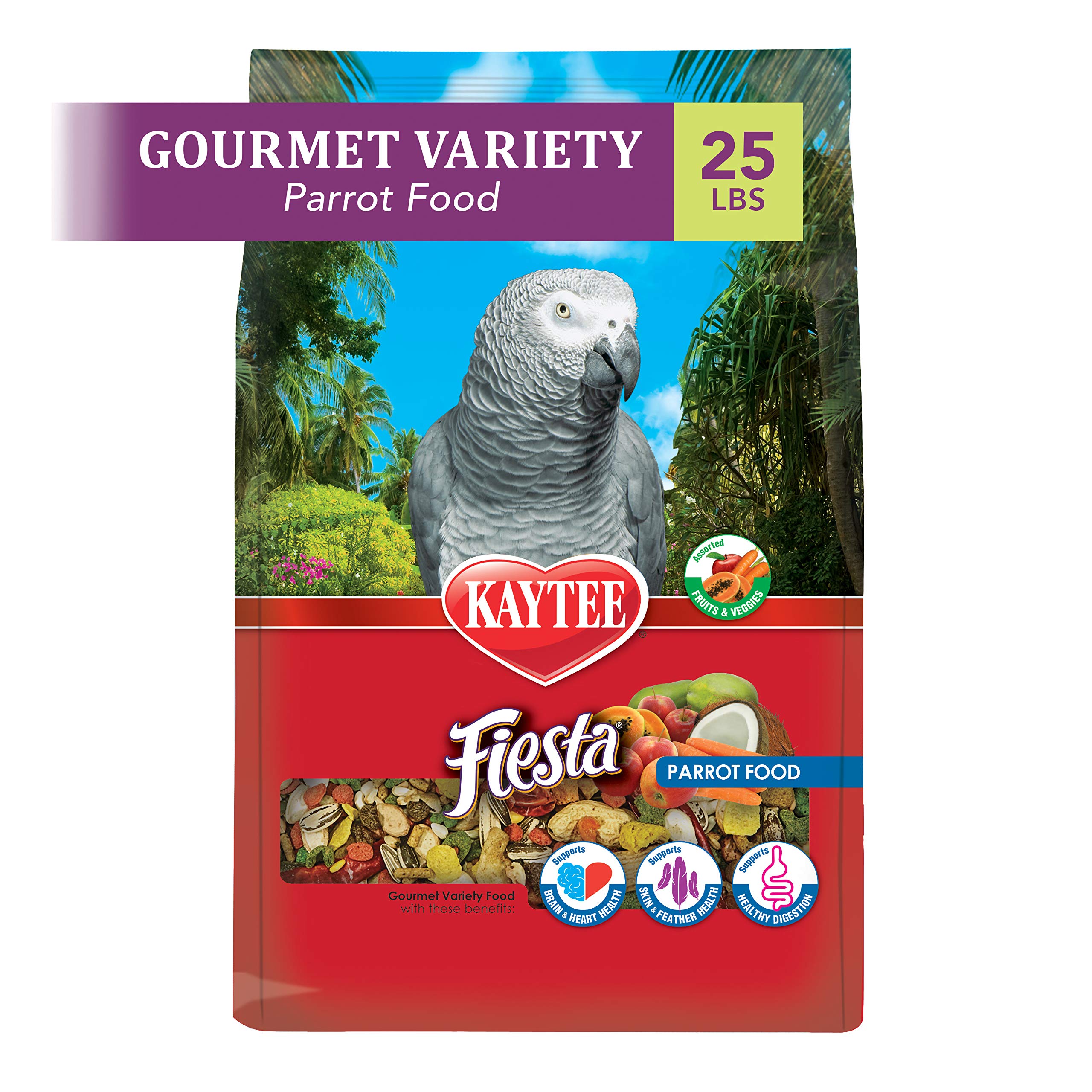 Kaytee Fiesta Parrot Food - 25 lb Bag - Nutritious Blend for Parrots, Model 100032274