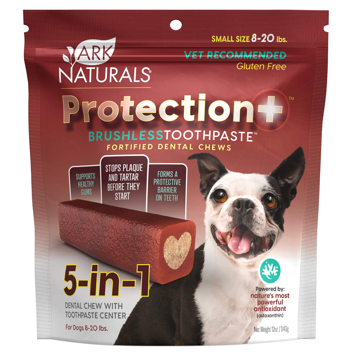 Ark Naturals Protection+ Brushless Toothpaste – Small Breeds, 12Oz Bag – Dog Dental Chew With Toothpaste Center – Prevent Plaque & Tartar And Freshen Breath With Dental Chews For Dogs