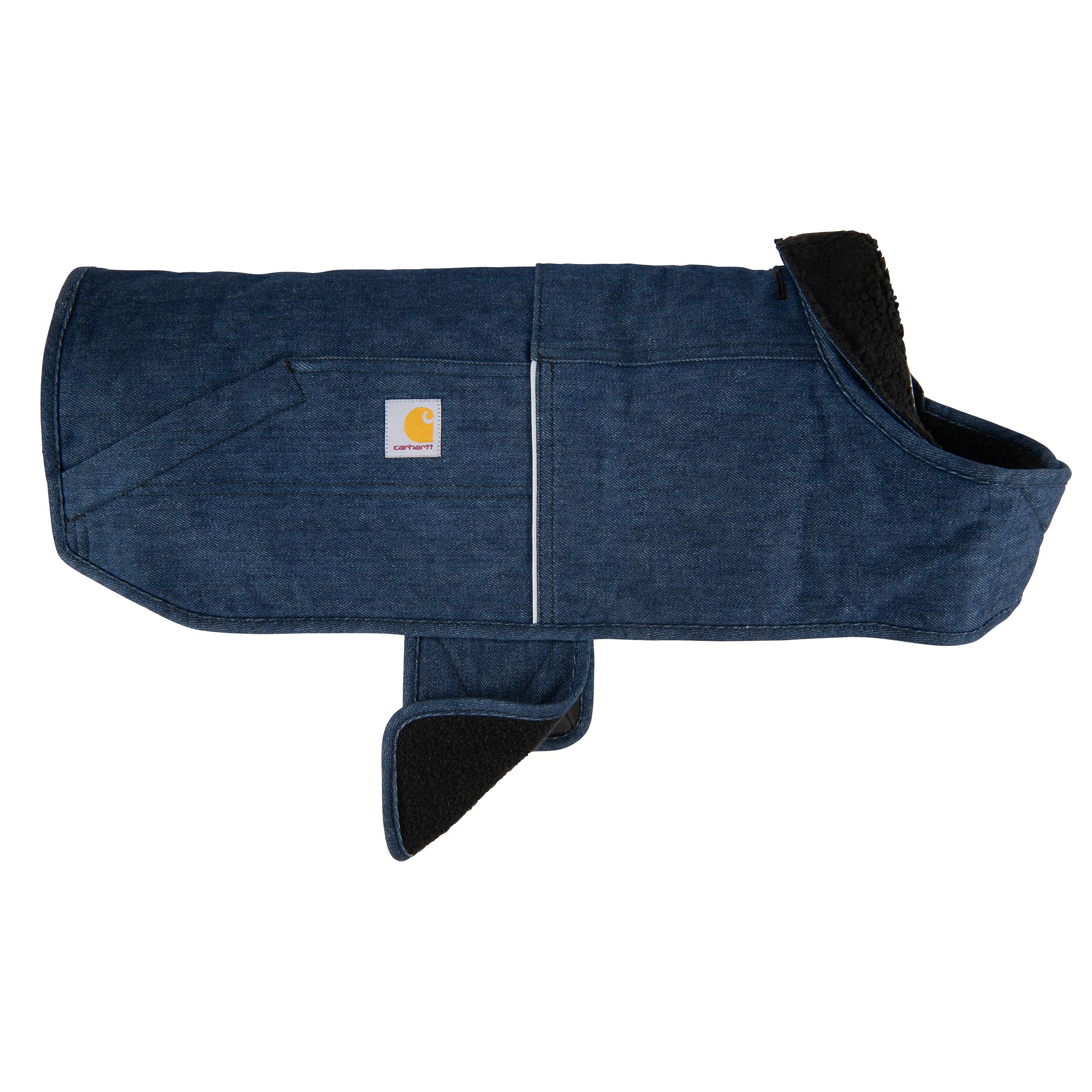 Carhartt Firm Duck Insulated Dog Chore Coat, Durable Weather Resistant Jacket for Cold and Windy Conditions, PFAS Free (Denim), 