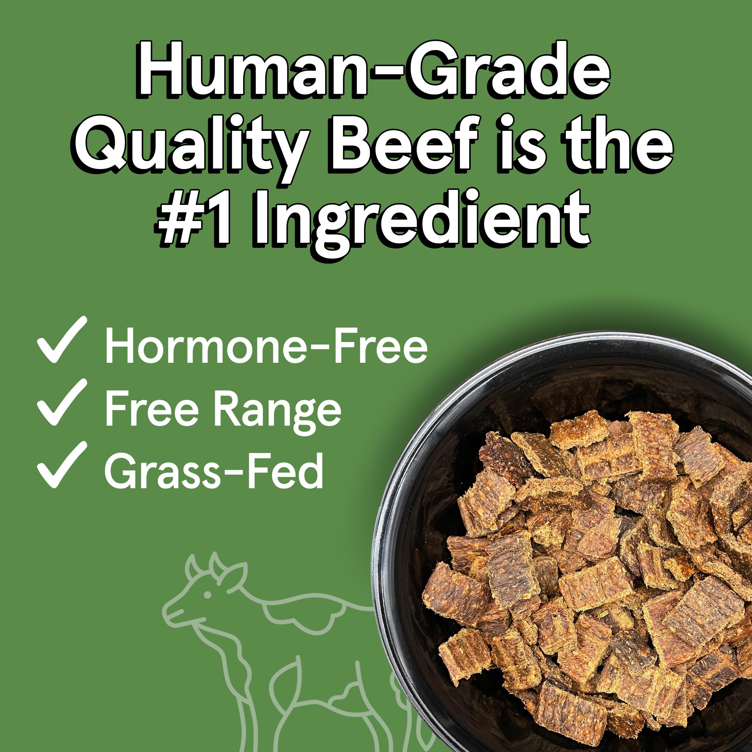 TRMC Real Meat Air Dried Dog Food w/Real Beef - Four 2lb Bag of USA-Crafted Grain-Free Real Meat Dog Food Sourced from Hormone-F