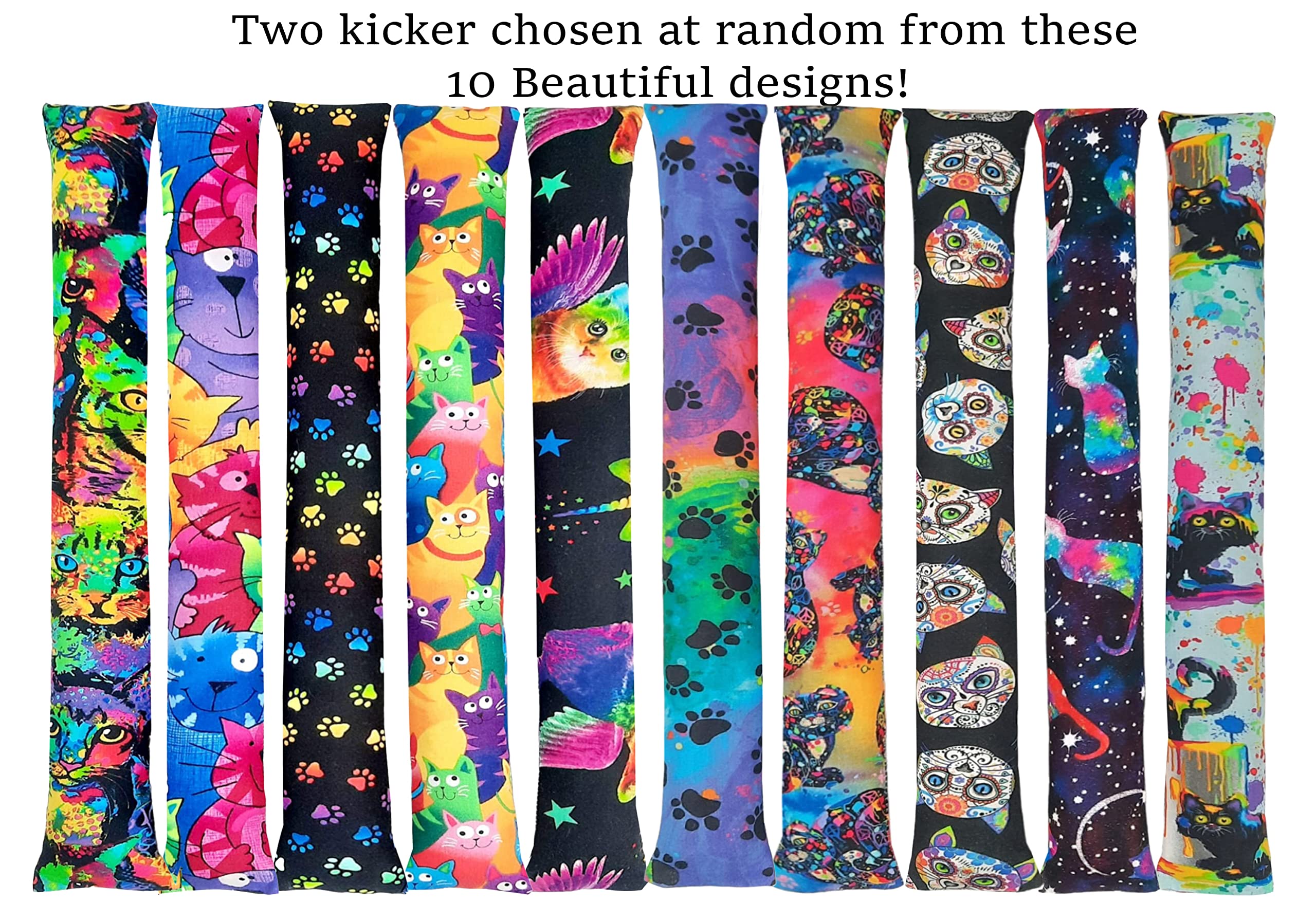 Catnip Kicker Toys Set Of 2, Two 11'' Cat Kickers, Cat Kicker Toy, Kitty Sticks, Toys For Indoor Cats, Cat Stocking Stuffer, Chr